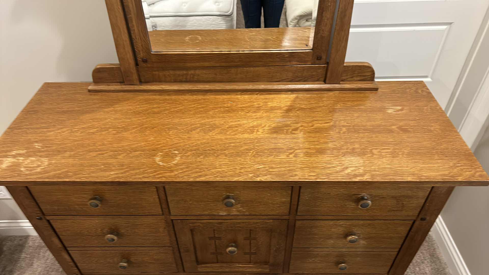 Photo 3 of IMPRESSIONS BY THOMASVILLE CHEST OF DRAWERS WITH MIRROR (water marks) 54 1/2” x 19” x 7’