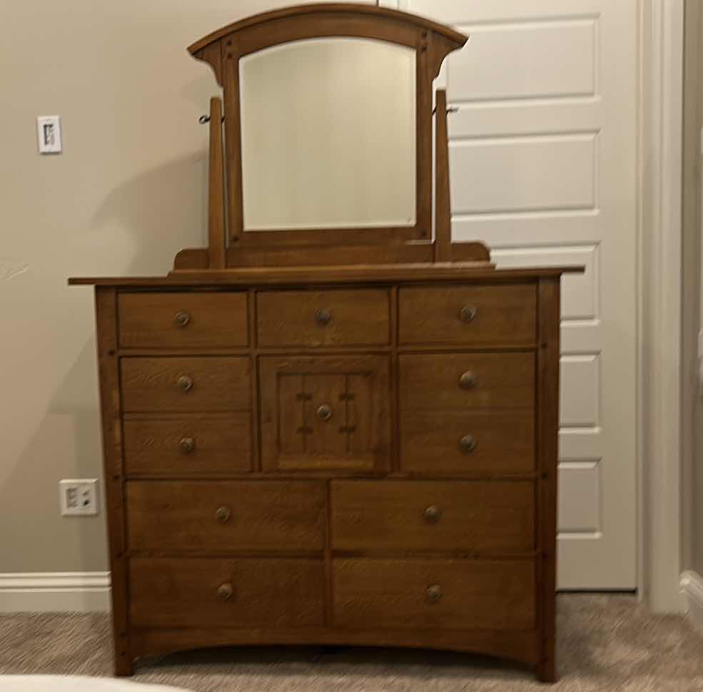 Photo 12 of IMPRESSIONS BY THOMASVILLE CHEST OF DRAWERS WITH MIRROR (water marks) 54 1/2” x 19” x 7’