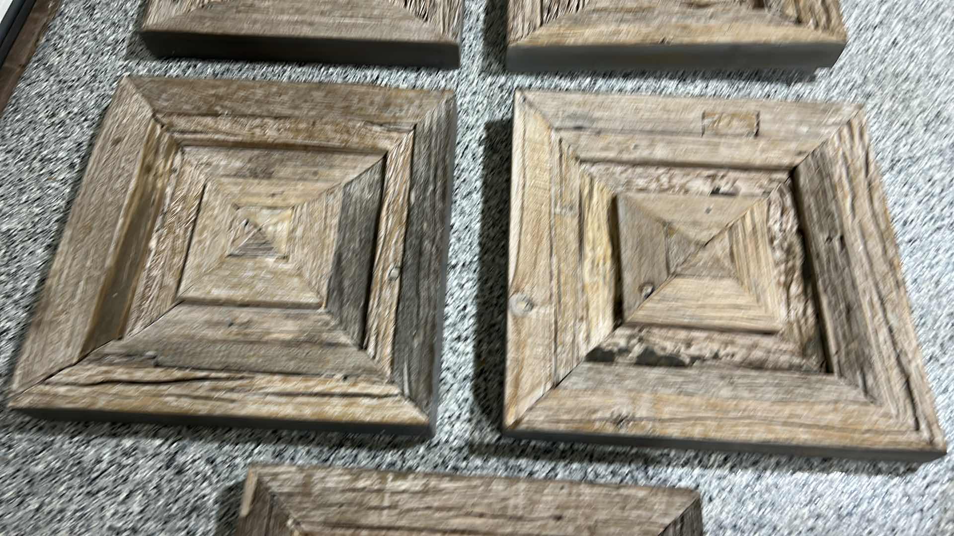 Photo 3 of 5 HEAVY RUSTIC WOOD WALL DECOR (EACH SQUARE IS SOLID WOOD 2’ x 2’ x 3” THICK