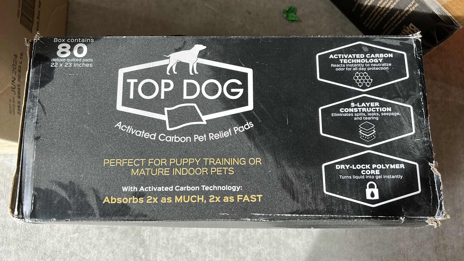 Photo 2 of NEW TOP DOG ACTIVATED CARBON PET RELIEF PADS 80 COUNT