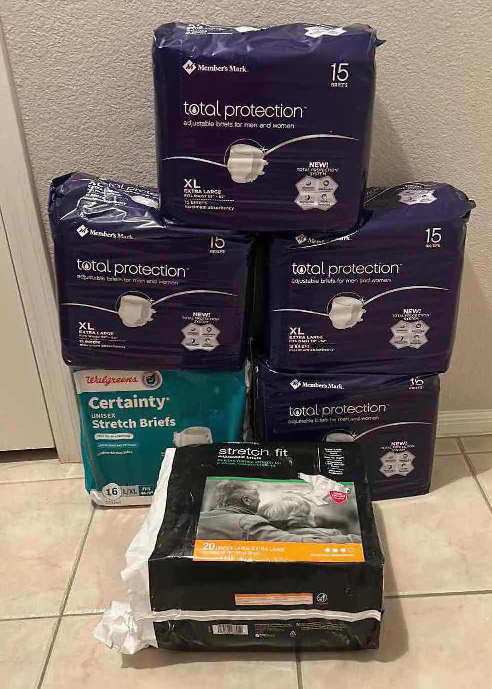 Photo 2 of 5 NEW AND 1 OPENED BAGS OF ADULT INCONTINENCE PULL-UP DIAPERS