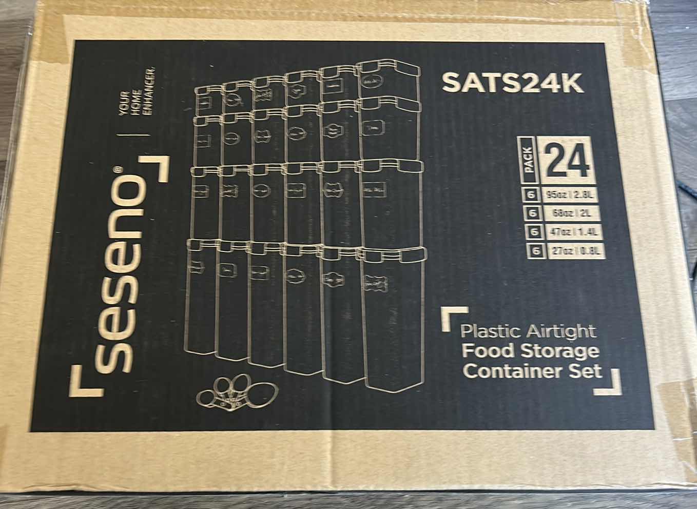 Photo 1 of NEW IN BOX SESENO 24 PACK PLASTIC AIRTIGHT FOOD STORAGE CONTAINERS