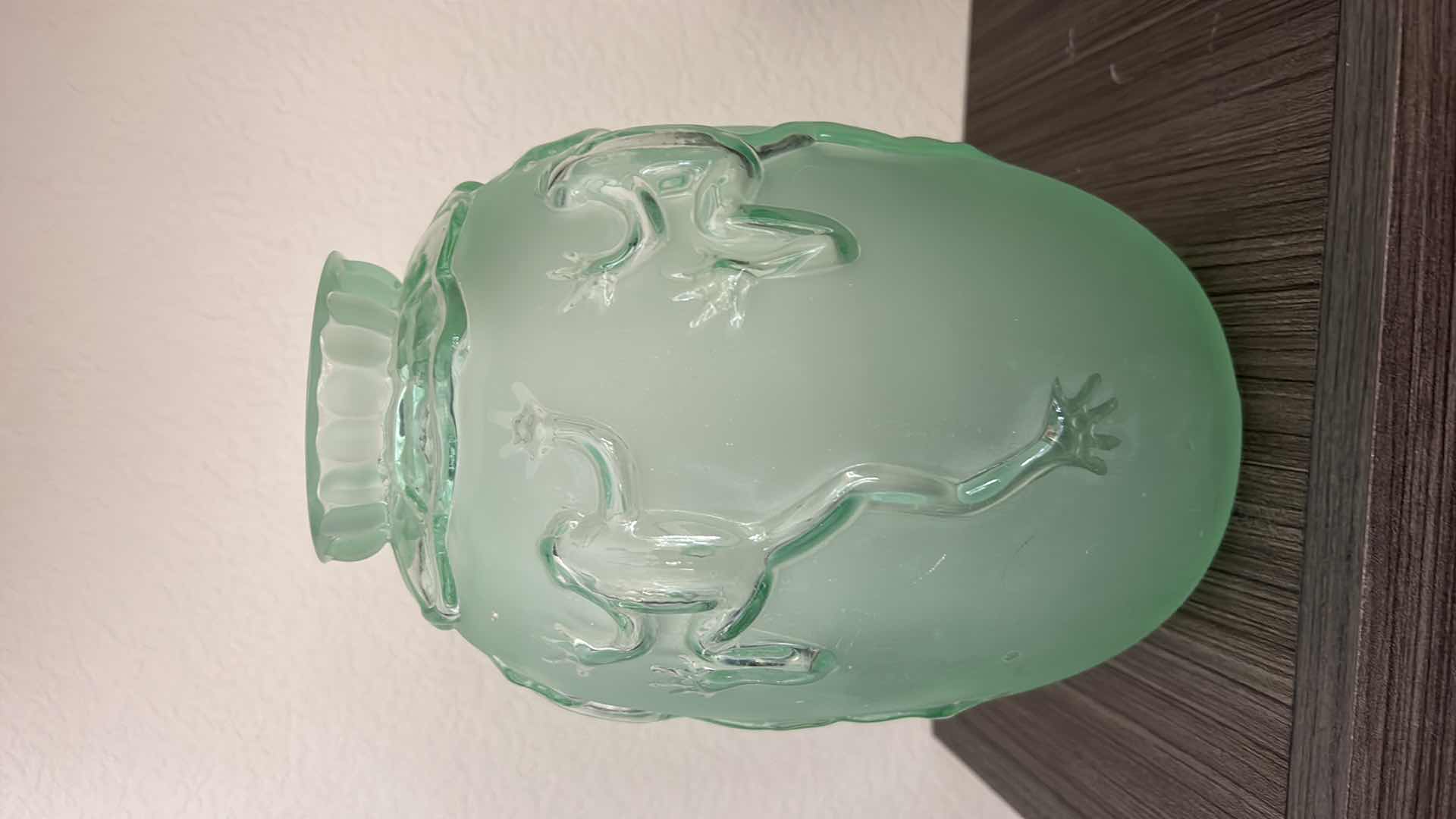 Photo 1 of GREEN GLASS FROG VASE H10”