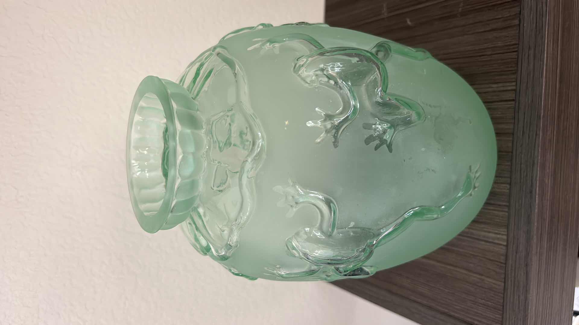 Photo 2 of GREEN GLASS FROG VASE H10”