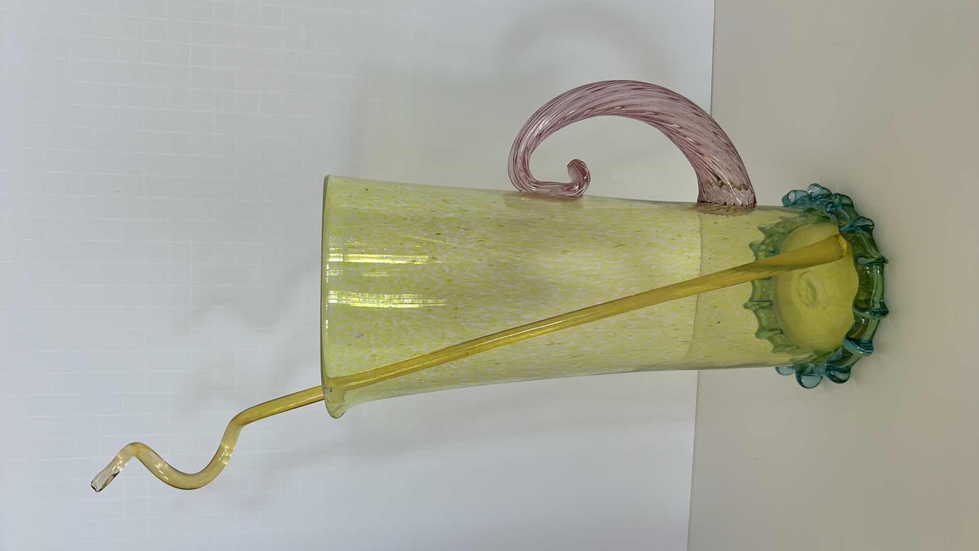 Photo 1 of COLORED GLASS PITCHER H9 3/4”