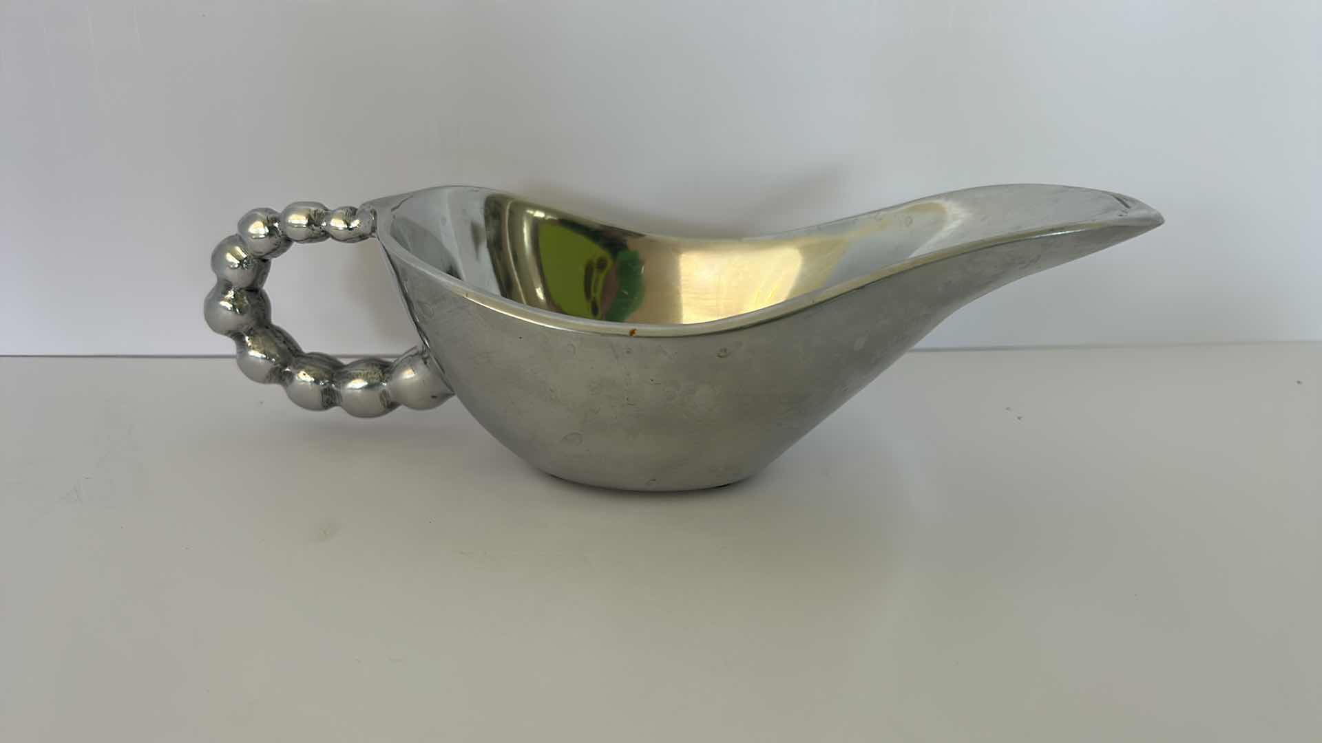 Photo 6 of 2 PEWTER TRAYS AND SILVER GRAVY BOWL