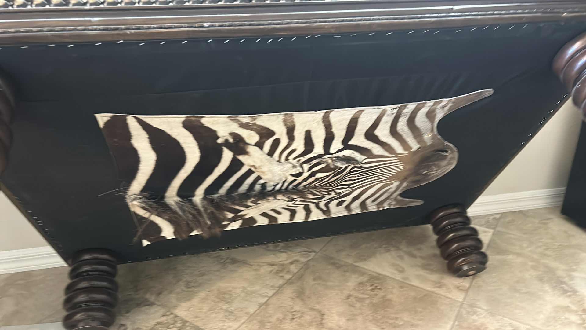 Photo 6 of REAL ZEBRA OTTOMAN/COCKTAIL TABLE 49” x 32” x 17”
