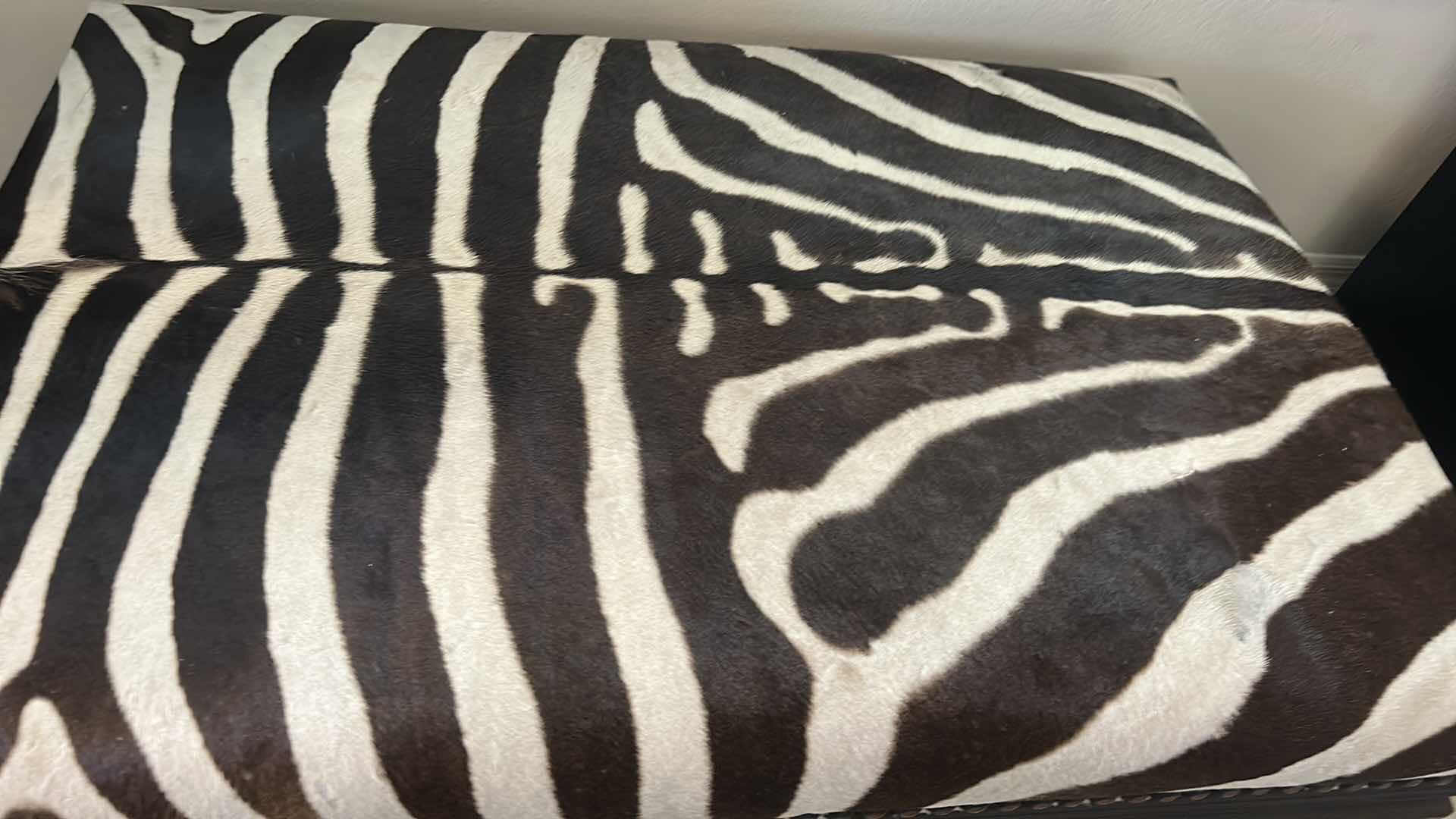 Photo 5 of REAL ZEBRA OTTOMAN/COCKTAIL TABLE 49” x 32” x 17”