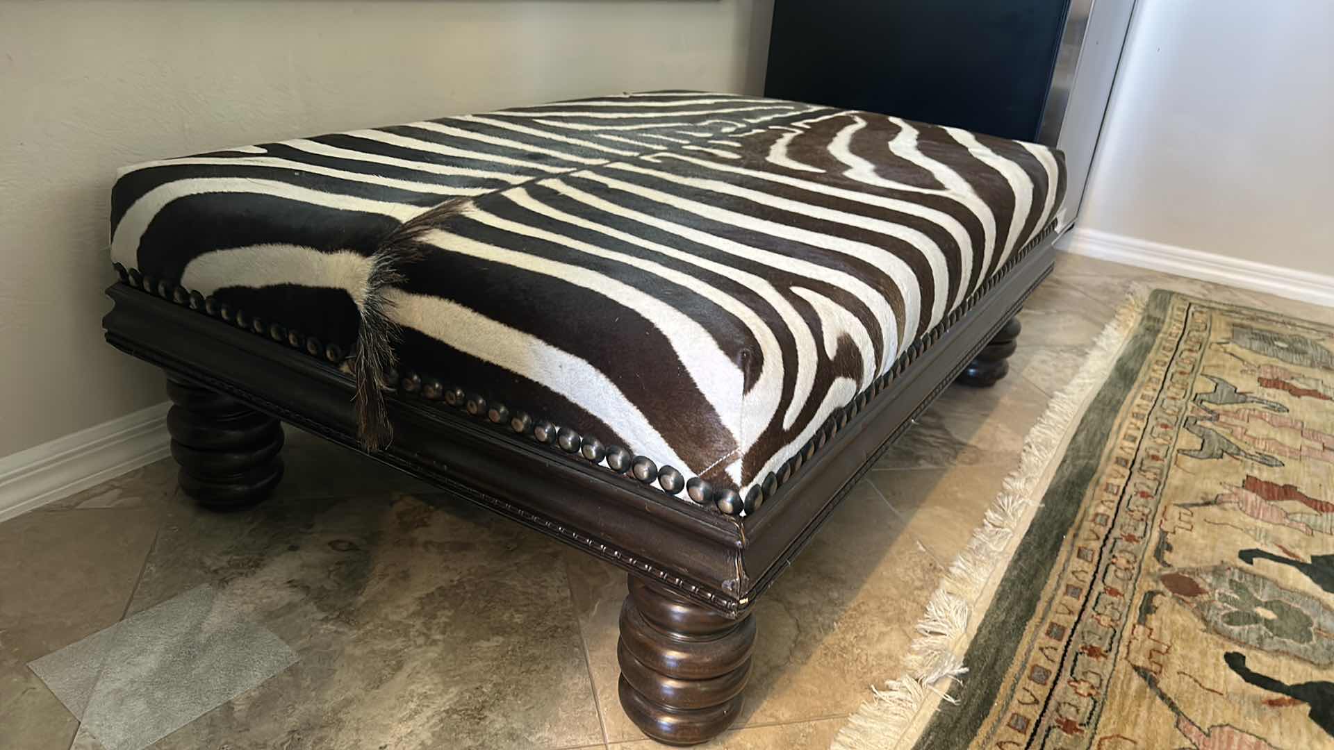 Photo 4 of REAL ZEBRA OTTOMAN/COCKTAIL TABLE 49” x 32” x 17”