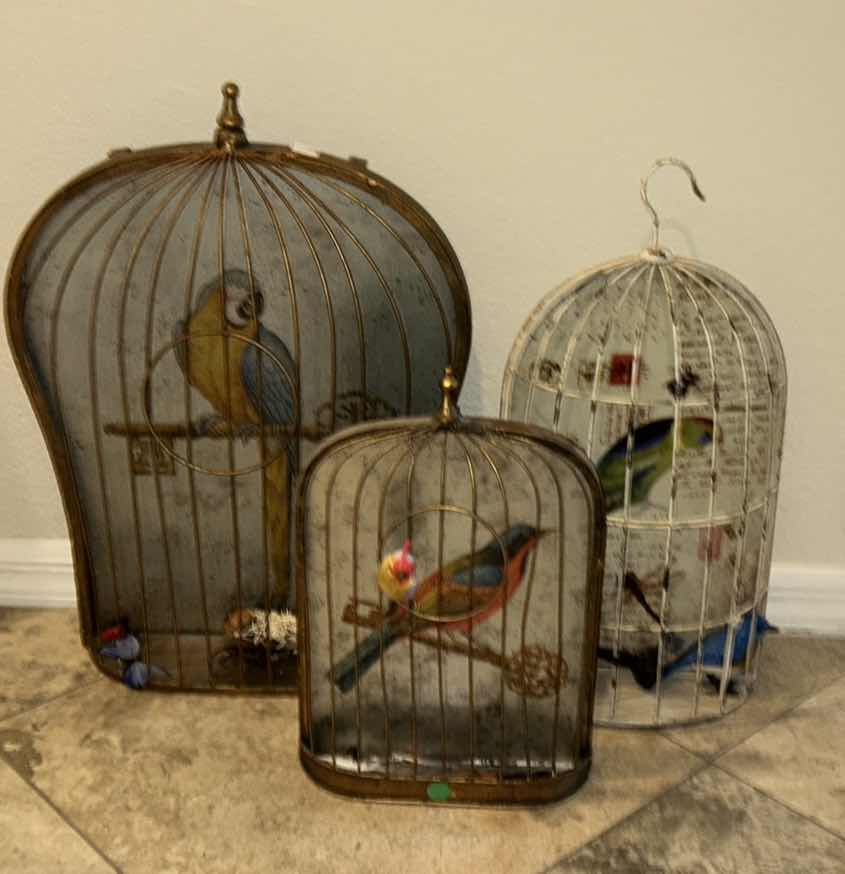 Photo 1 of HOME DECOR 3 METAL BIRDCAGE (LARGEST 16” x 22”)