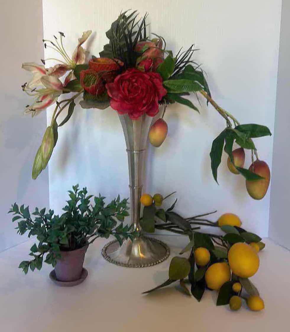 Photo 1 of 2 FAUX FLORAL ARRANGEMENTS AND LEMONS (TALLEST 24”)