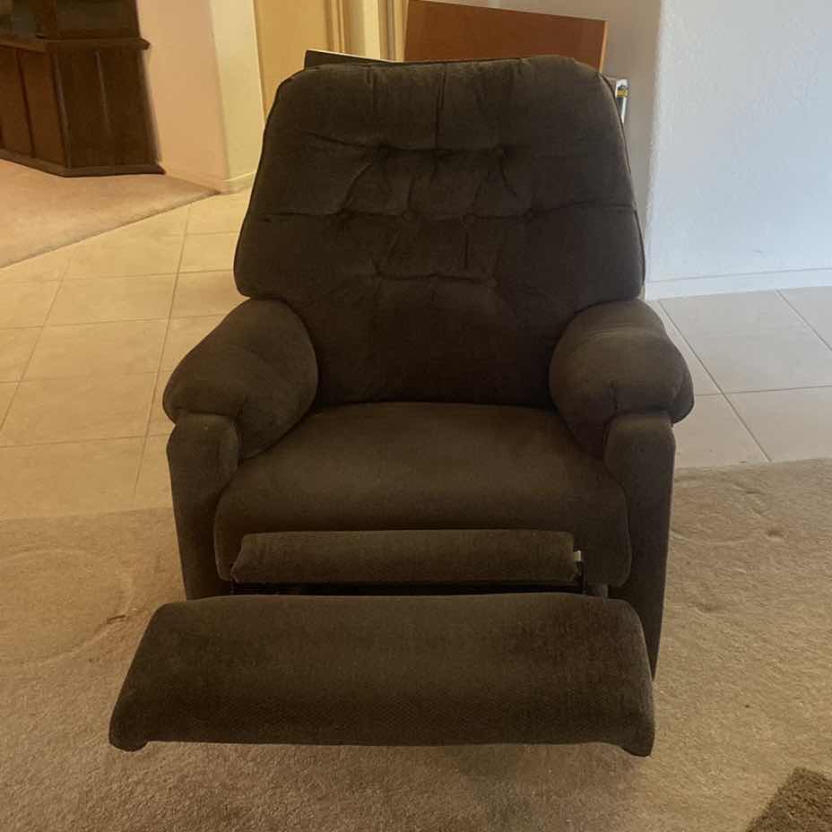 Photo 1 of GREY UPHOLSTERED MANUAL RECLINER CHAIR