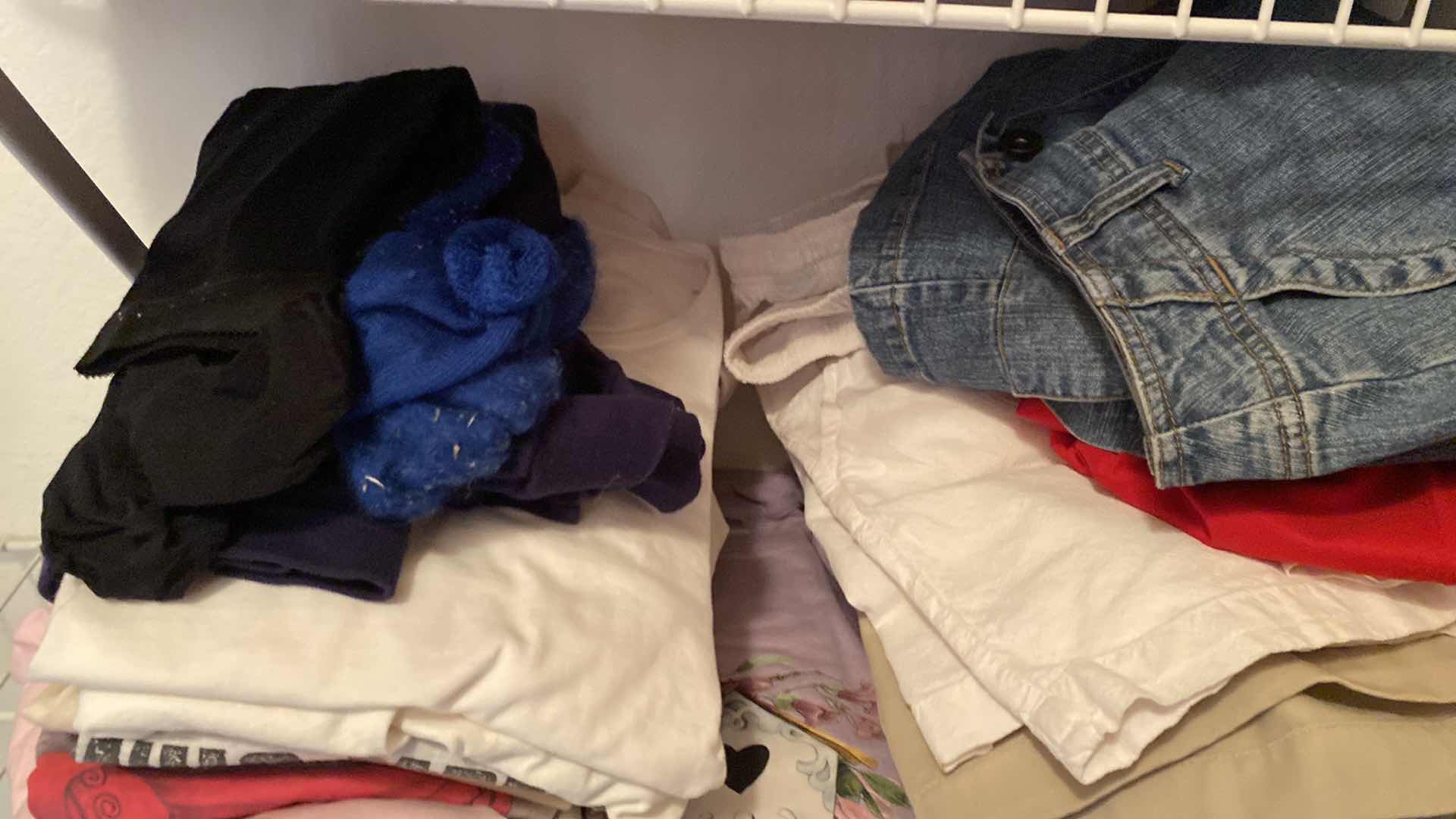 Photo 3 of CONTENTS OF 3 SHELVES-LADIES CLOTHES, & HATS (SIZES VARY)