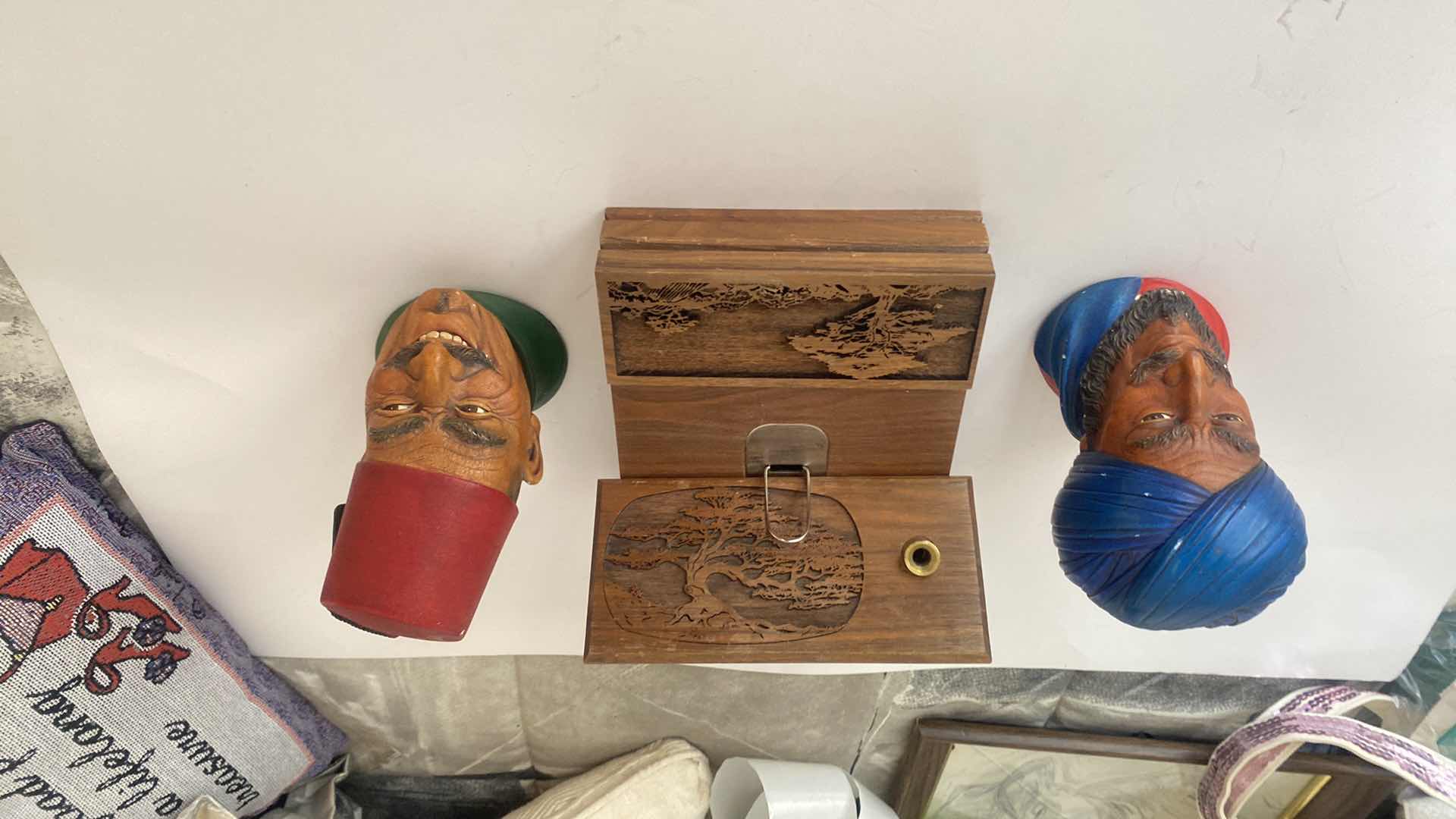 Photo 2 of 2-CERAMIC HEADS, WOOD BOX