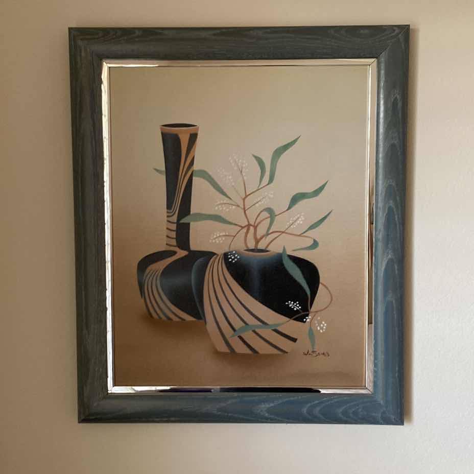 Photo 1 of FRAMED SIGNED ASIAN INSPIRED OIL ON CANVAS ARTWORK 20” x 23”