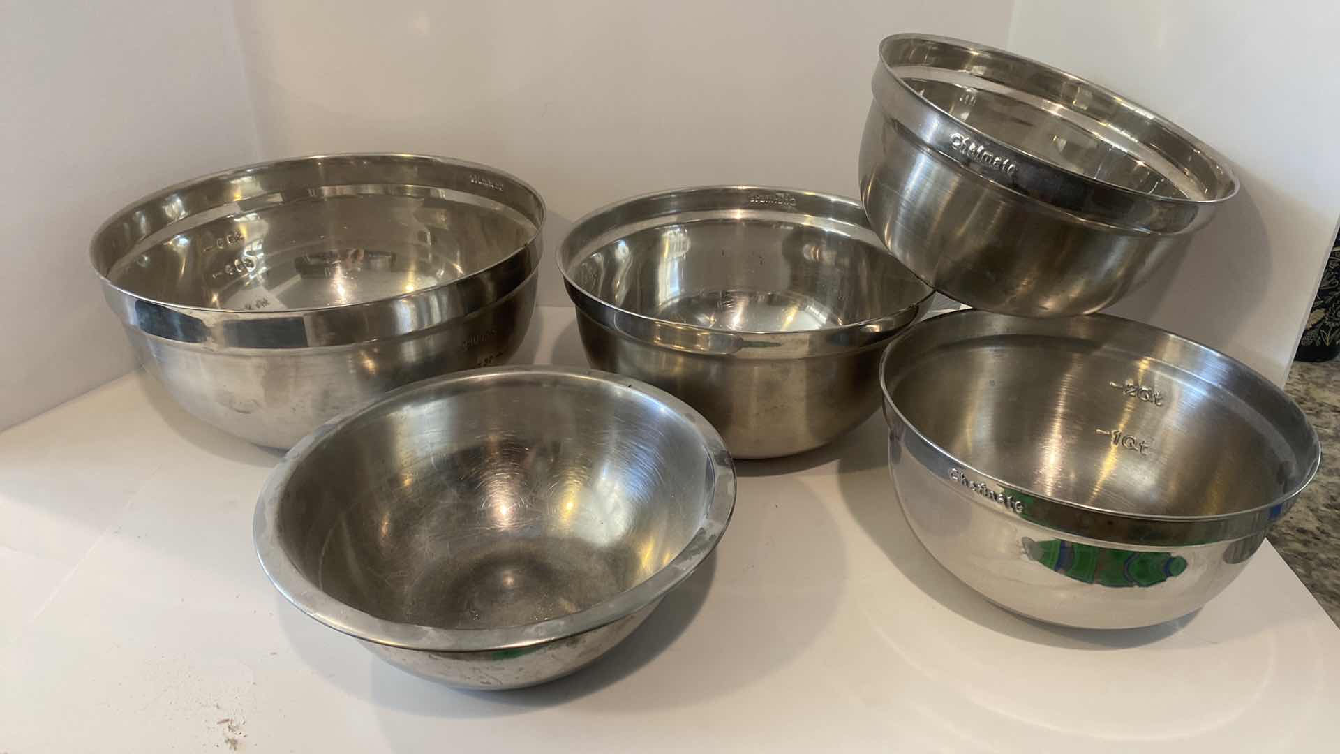 Photo 1 of 5-STAINLESS MIXING BOWLS