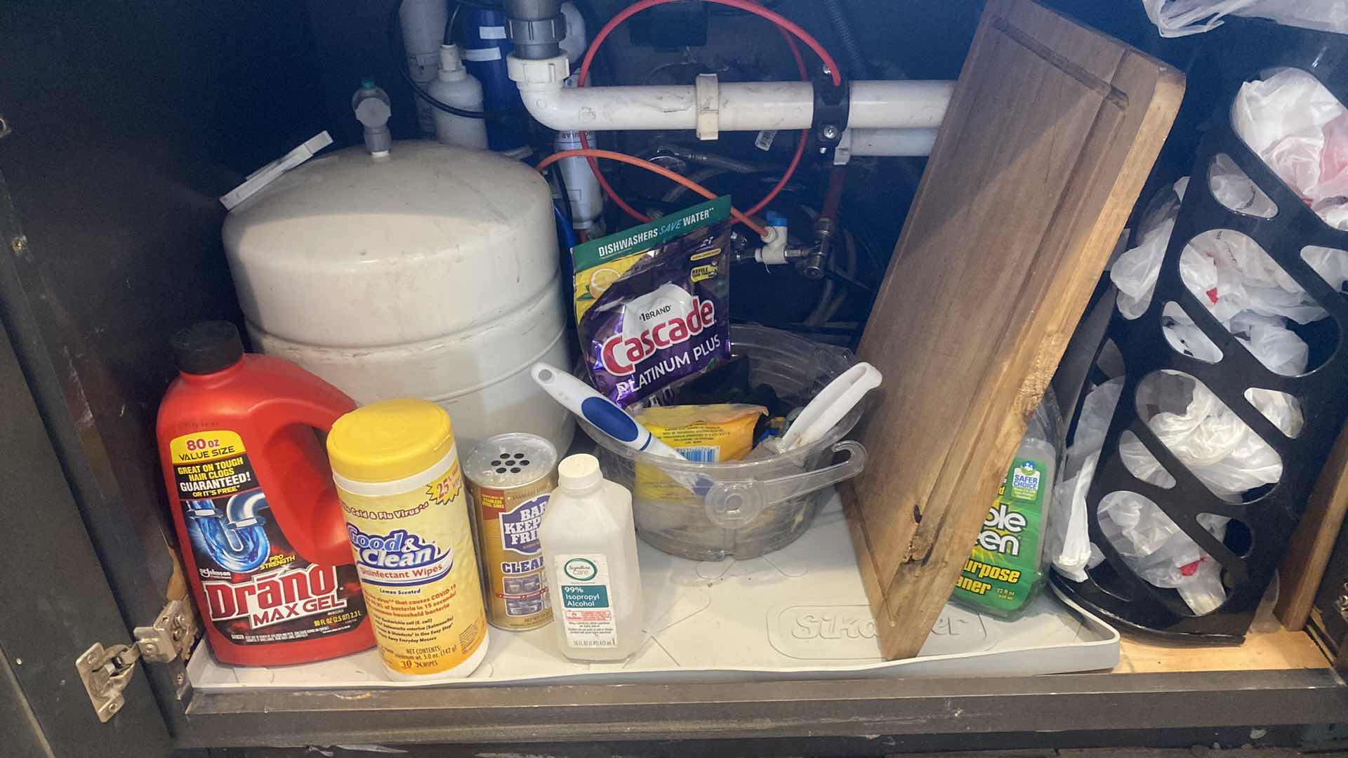 Photo 1 of CONTENTS KITCHEN CABINET-CLEANING SUPPLIES & BAGS