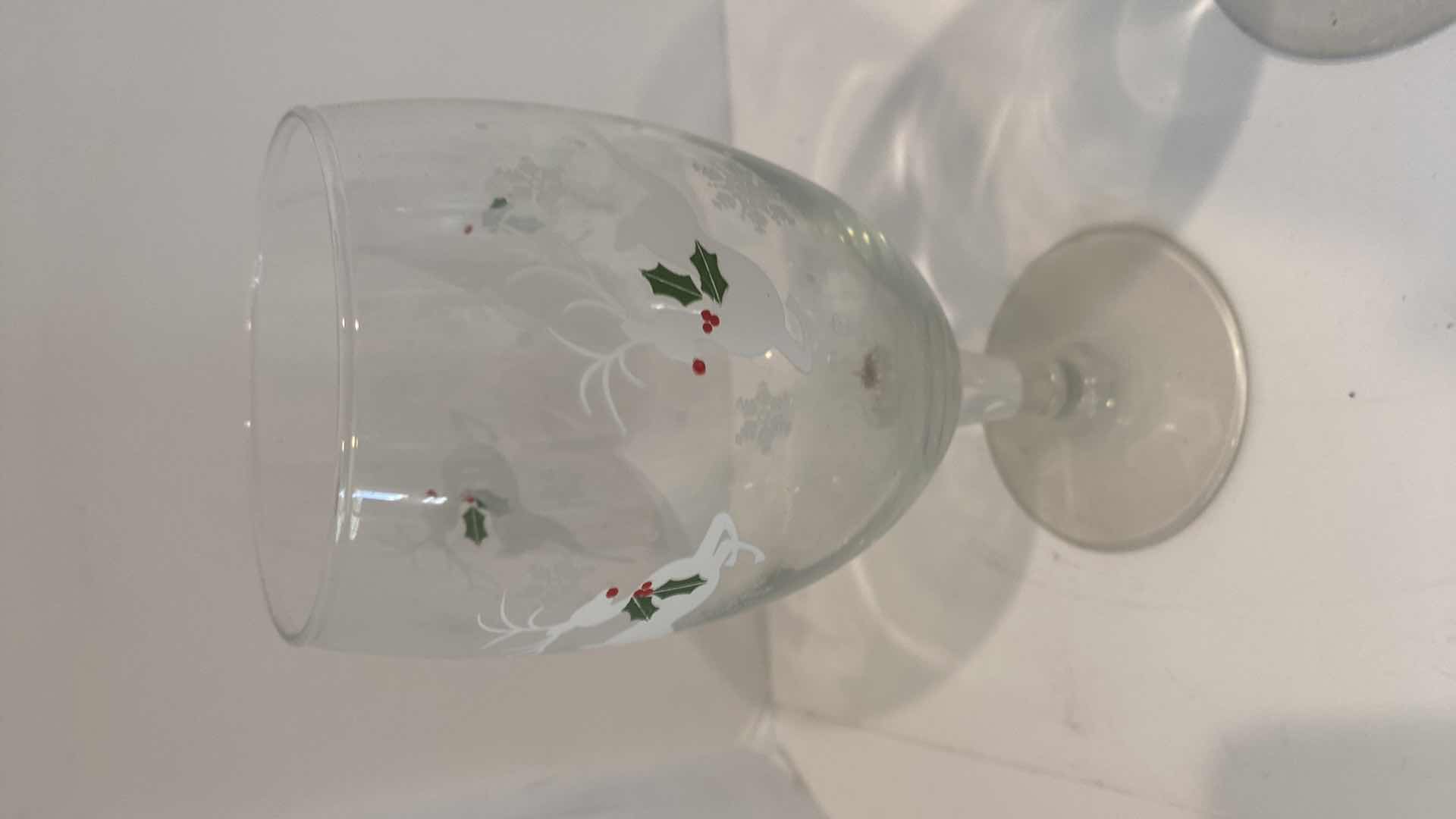 Photo 3 of 5-HAND-PAINTED HOLIDAY WINE GLASSES