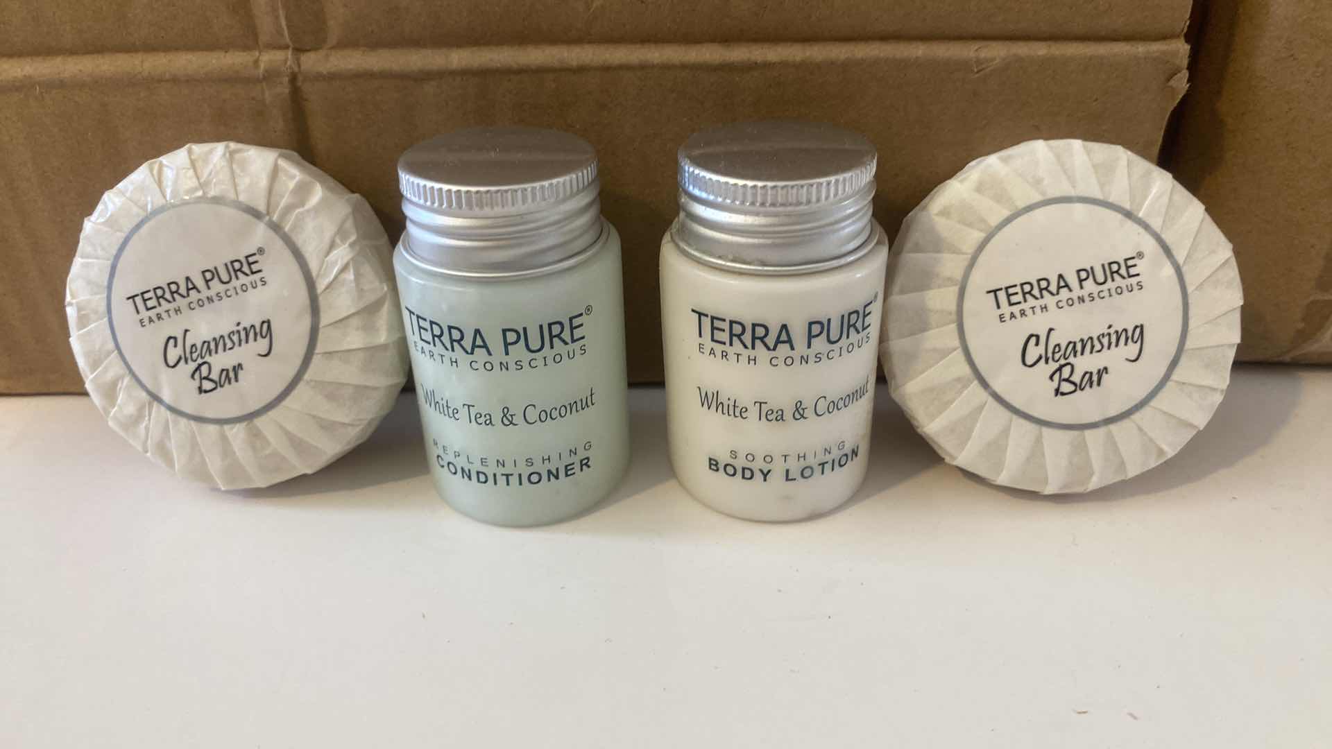 Photo 1 of TRAVEL SIZE TERRA PURE BOX OF 60 CONDITIONER & BOX OF 15 BODY LOTION