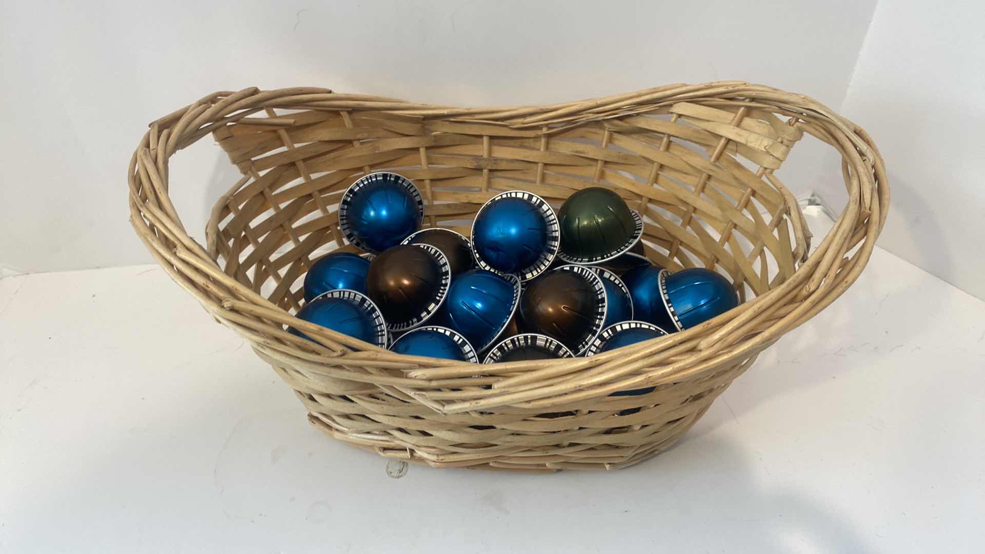 Photo 1 of BASKET WITH 26 NESPRESSO PODS