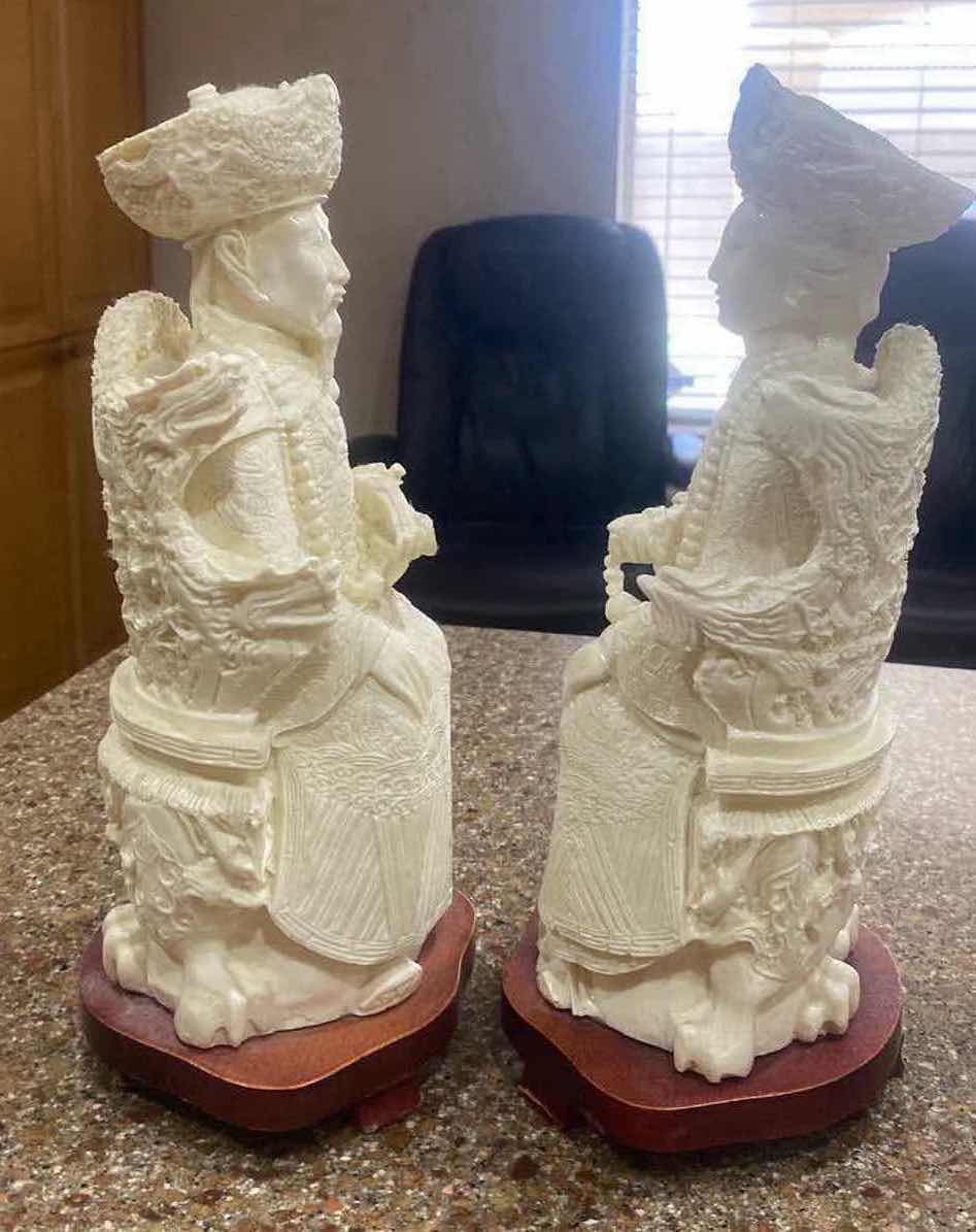 Photo 1 of CHINESE RESIN EMPEROR & EMPRESS MADE IN TAIWAN H12”