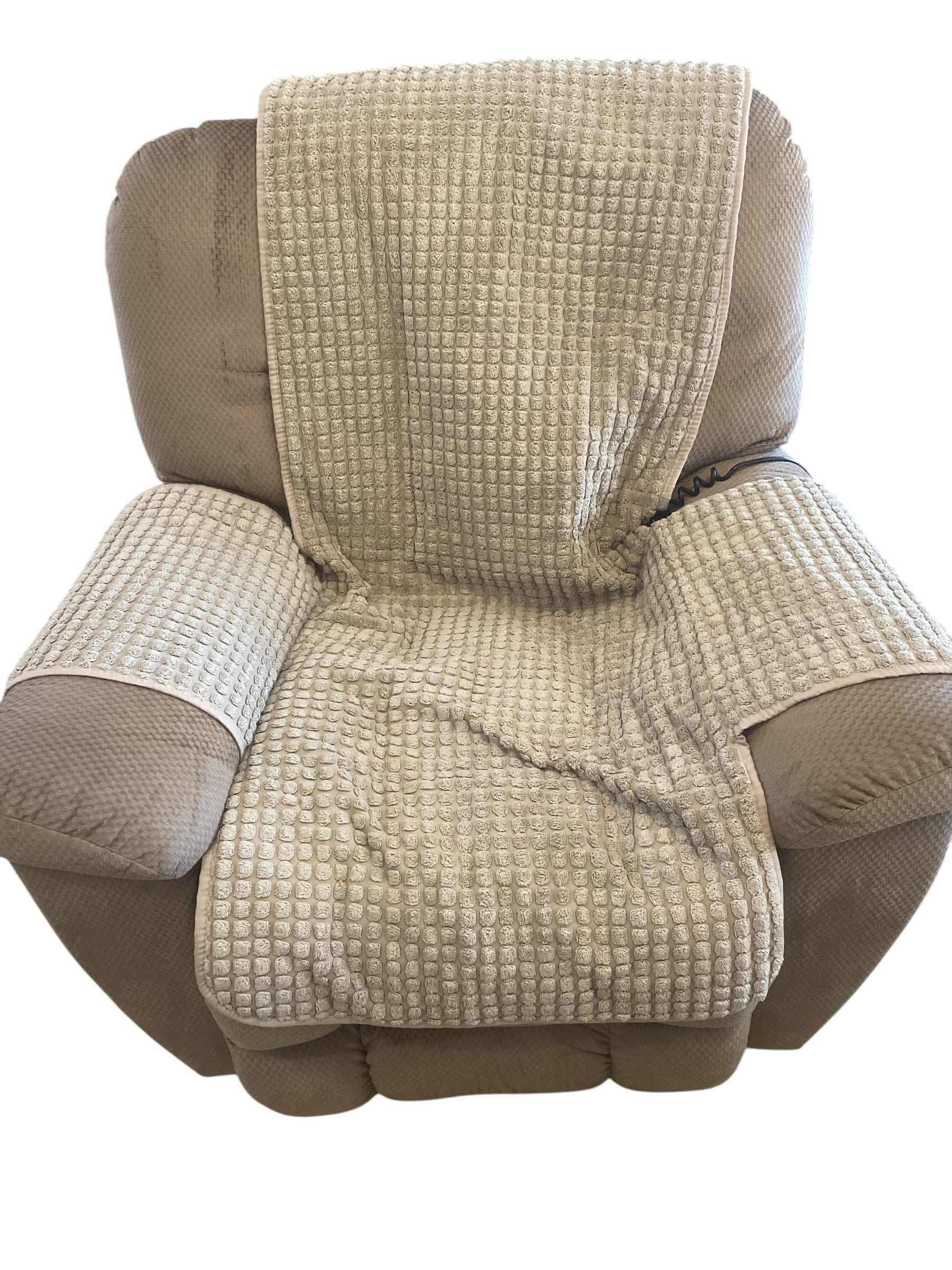 Photo 1 of 2 - TAN FABRIC CHAIR COVERS FOR RECLINERS 65” x 78 1/2”