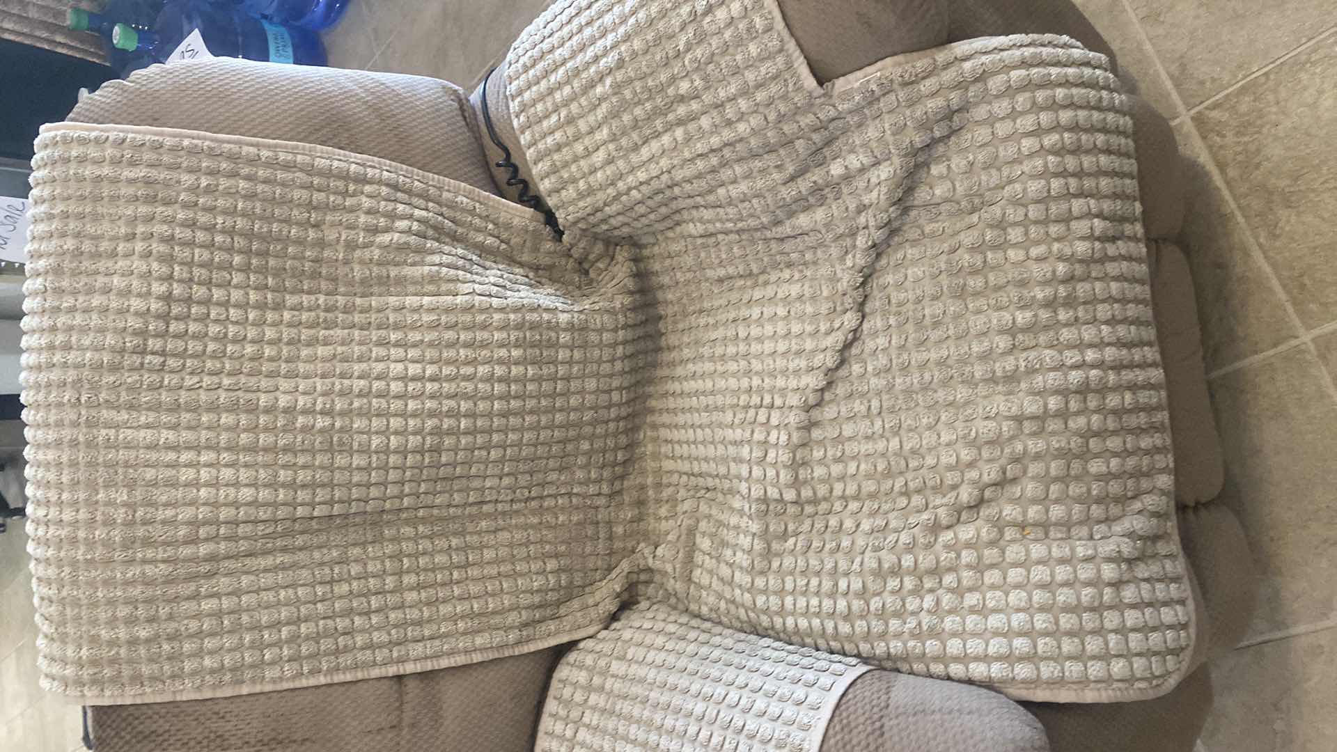 Photo 1 of 2 - TAN FABRIC CHAIR COVERS FOR RECLINERS 65” x 78 1/2”