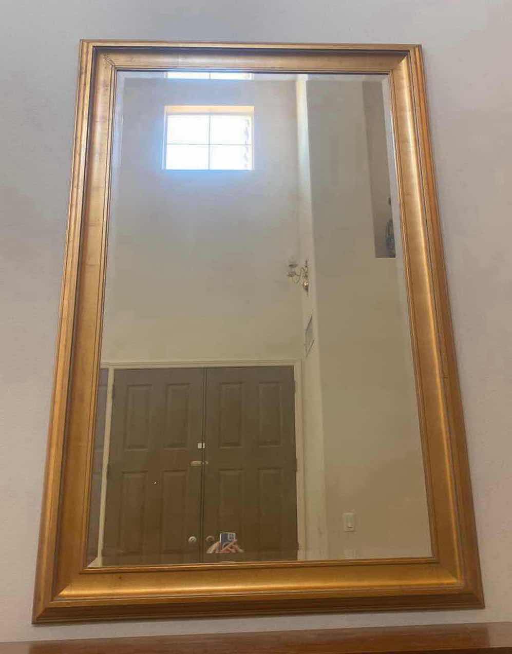 Photo 1 of GOLD RESIN FRAMED BEVELED MIRROR 45” x 70”