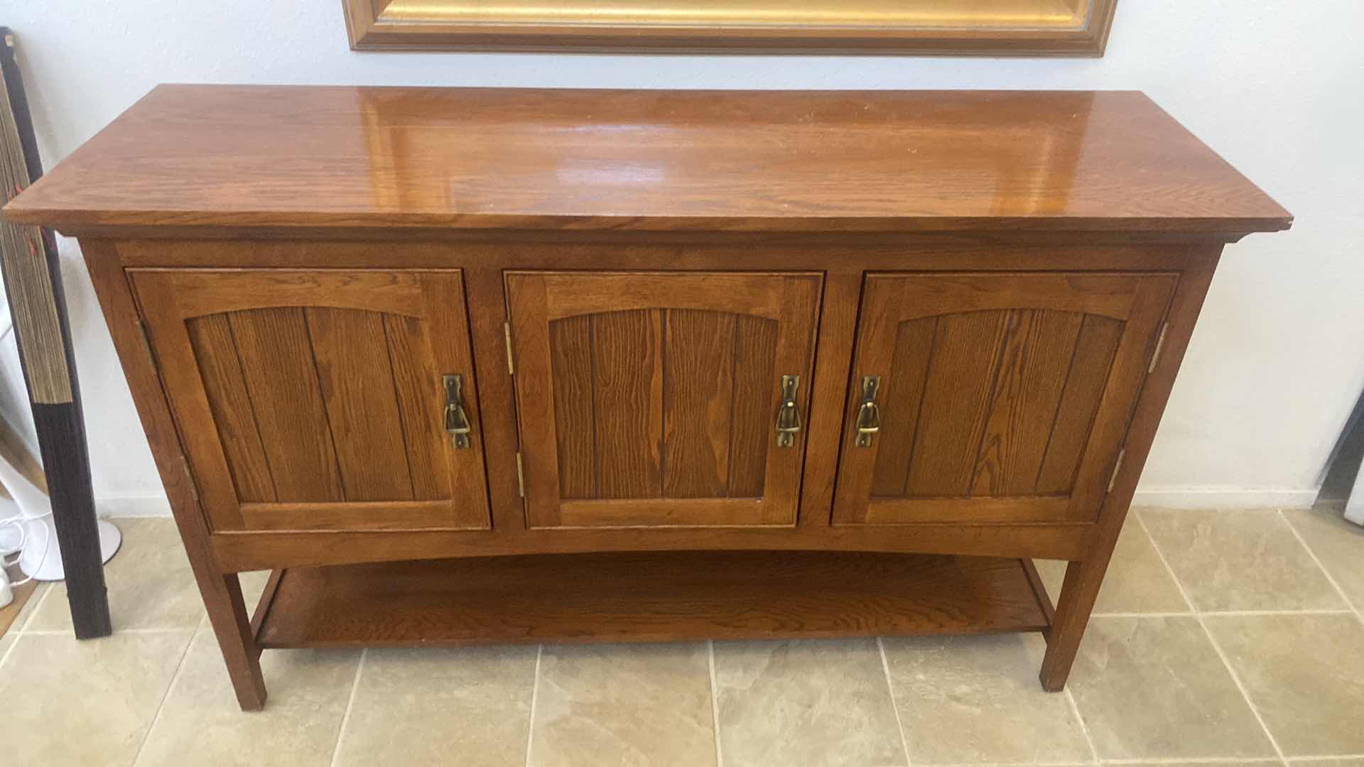 Photo 1 of OAK WOOD BUFFET/SIDEBOARD 57 1/2“ x 17“ H36 1/2”