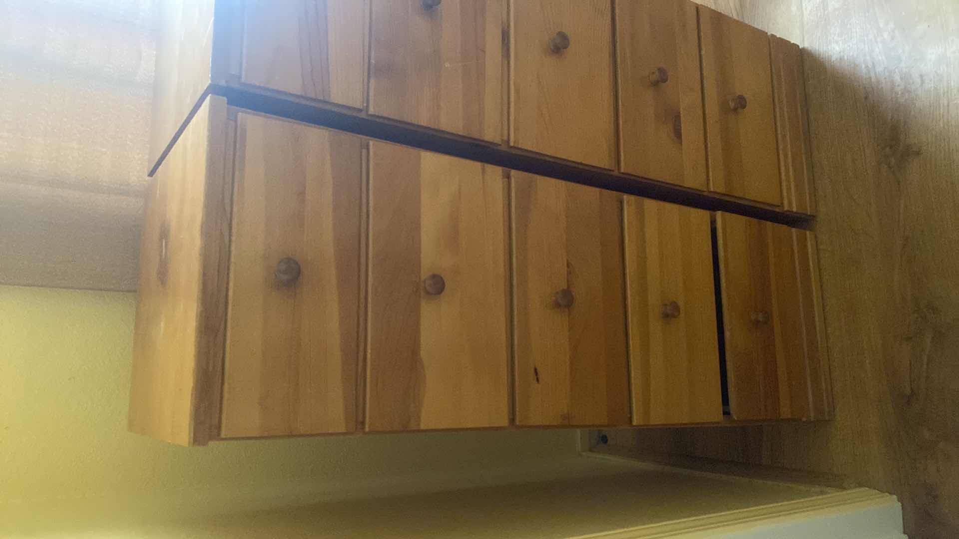 Photo 1 of TWO - 5 DRAWER WOOD CHESTS 13 1/2“ x 15“ H42”