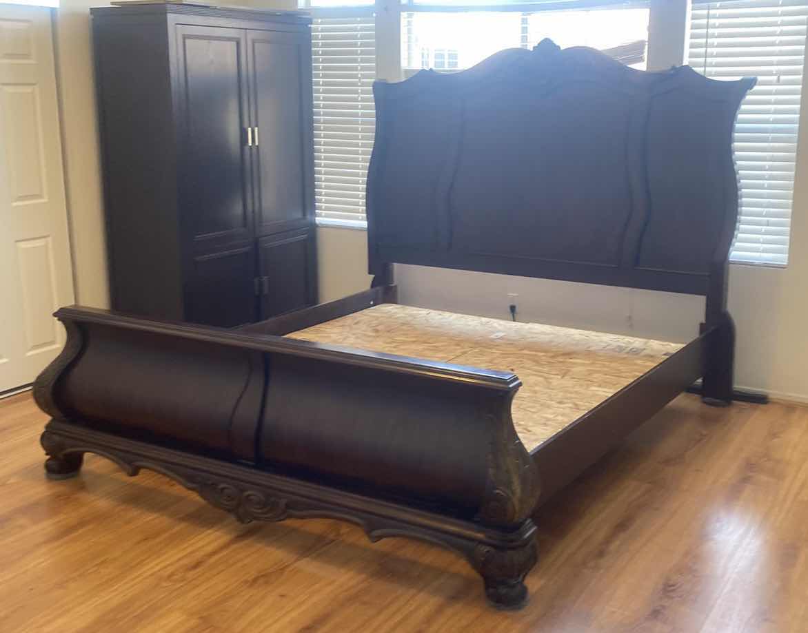 Photo 1 of EASTERN/CAL KING WOOD SLEIGH BED - FRAME ONLY 85“ x 95“ H74”