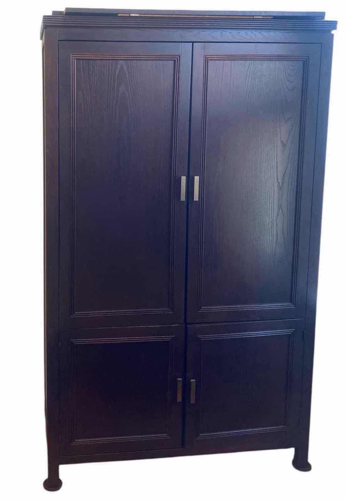 Photo 1 of WOOD ENTERTAINMENT CENTER INCLUDES VIZIO TV - ANO REMOTE - DOORS NEED ADJUSTMENT 46” x 22” H78”