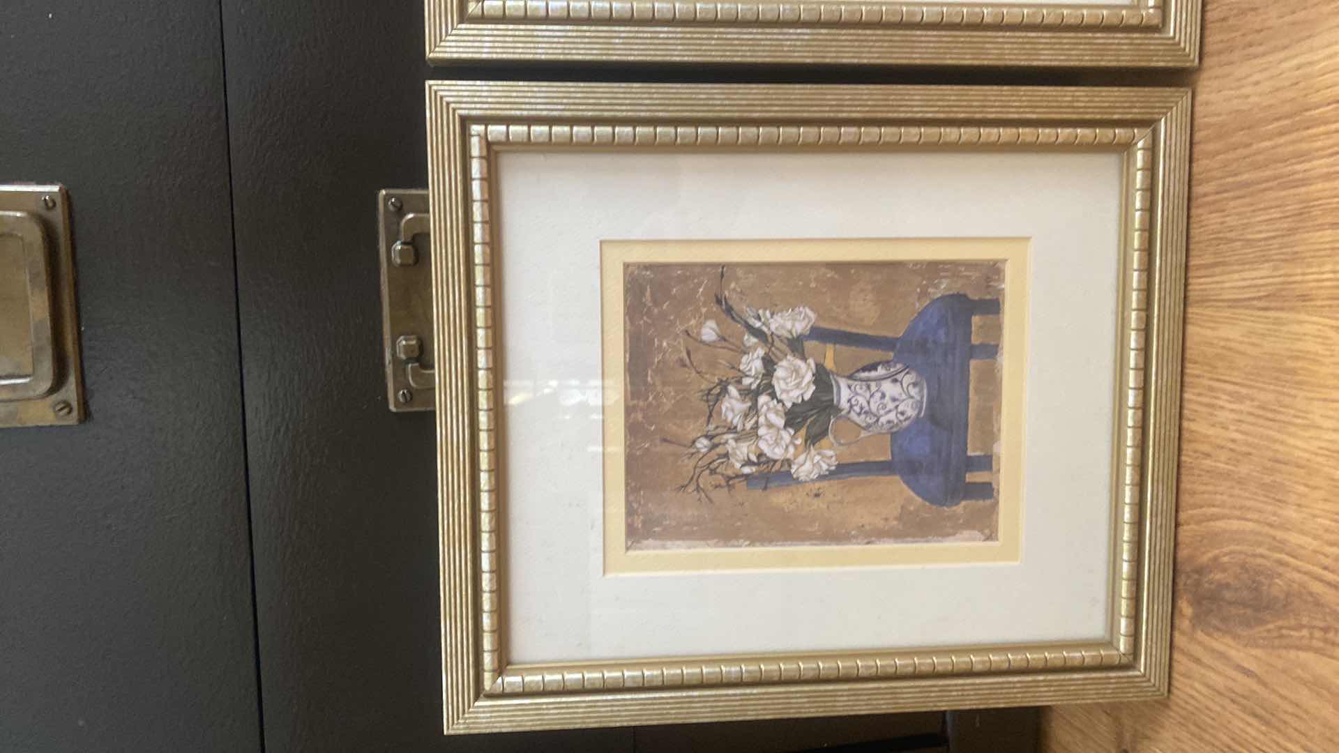 Photo 1 of 2 GOLD FRAMED FLORAL PRINTS ARTWORK 12 1/2” x 15”