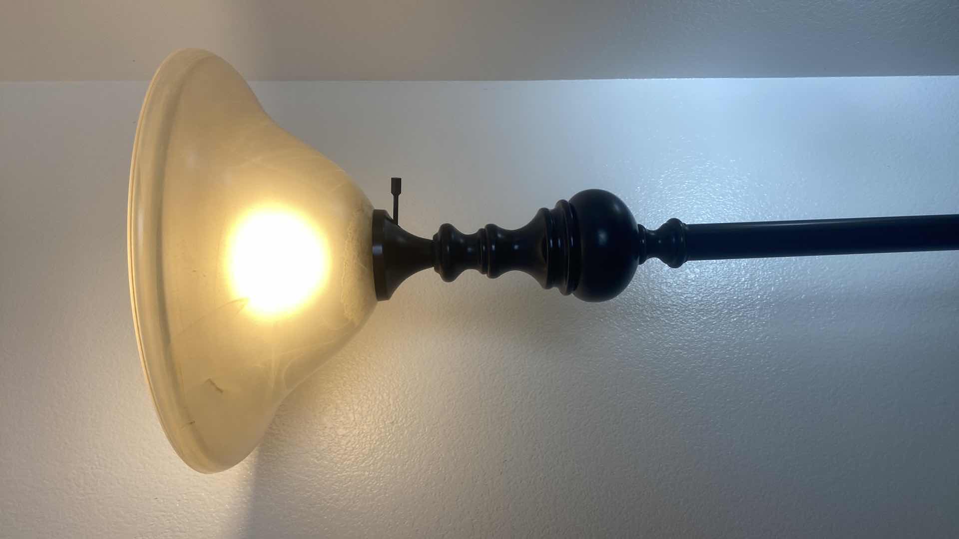 Photo 1 of TORCHIERE LAMP WITH GLASS FIXTURE H72”