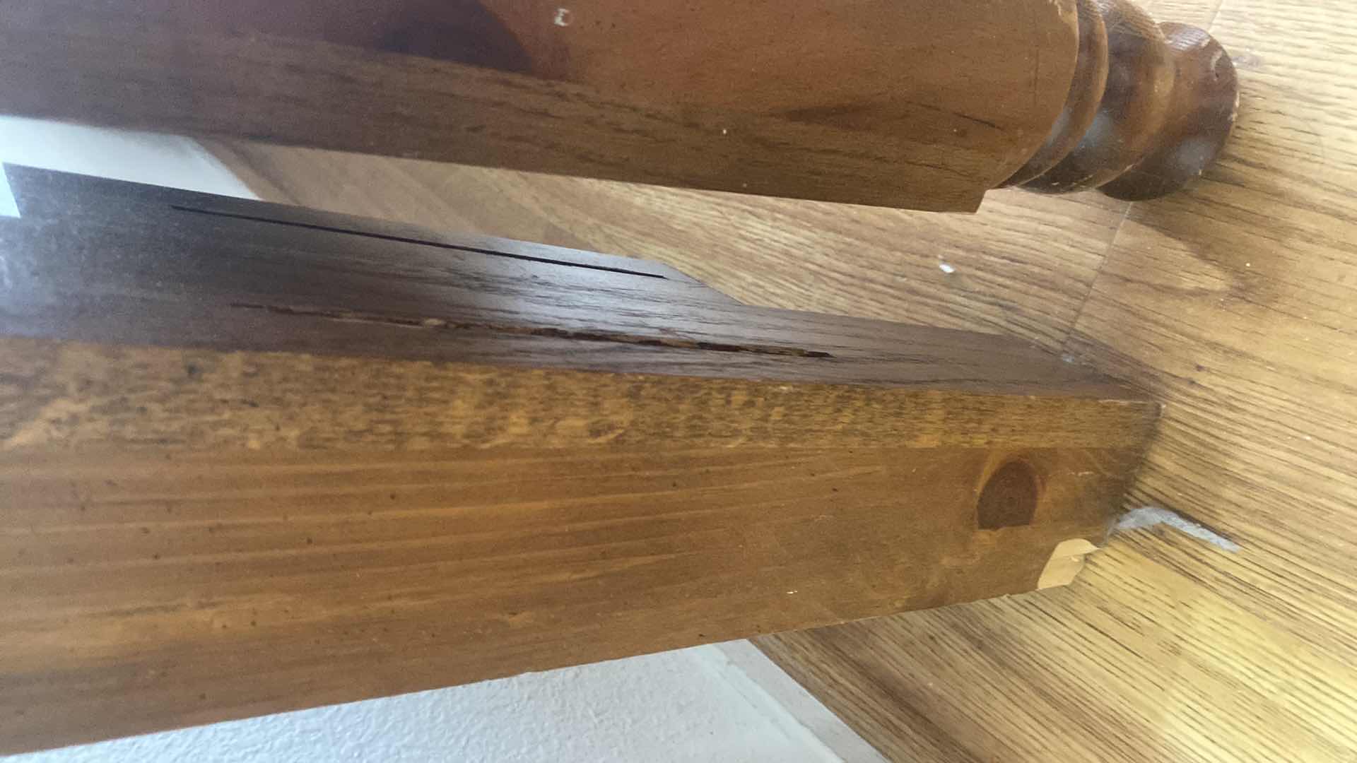 Photo 1 of BROYHILL OAK WOOD HEADBOARD & FOOTBOARD - SIDE RAILS MISSING - 64” x 49”