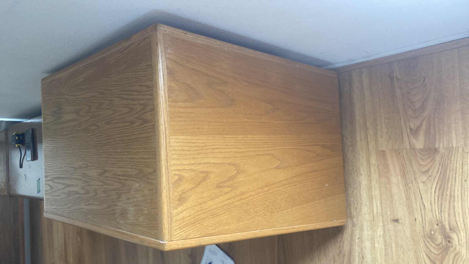 Photo 1 of OAK ROLLING CART WITH INE PULL OUT SHELF 25” x 17” H32”