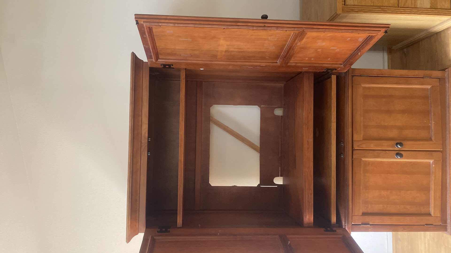 Photo 1 of CHERRY TWO DOOR ENTERTAINMENT CENTER 40 1/2“ x 22“ H76”