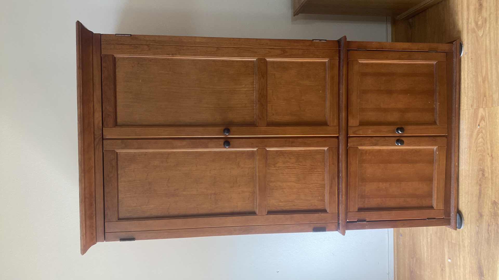 Photo 1 of CHERRY TWO DOOR ENTERTAINMENT CENTER 40 1/2“ x 22“ H76”