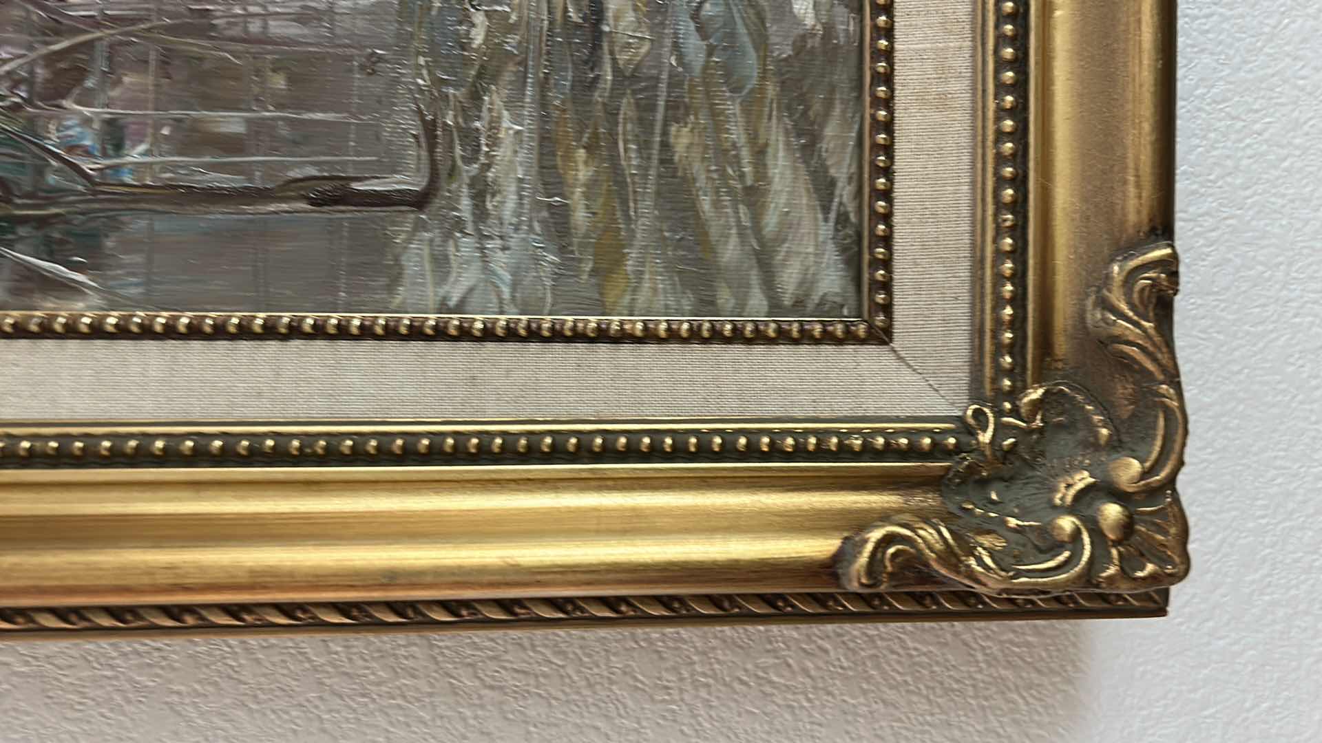 Photo 1 of FRAMED OIL ON CANVAS, SIGNED BURRETT ARTWORK 17” x H29”