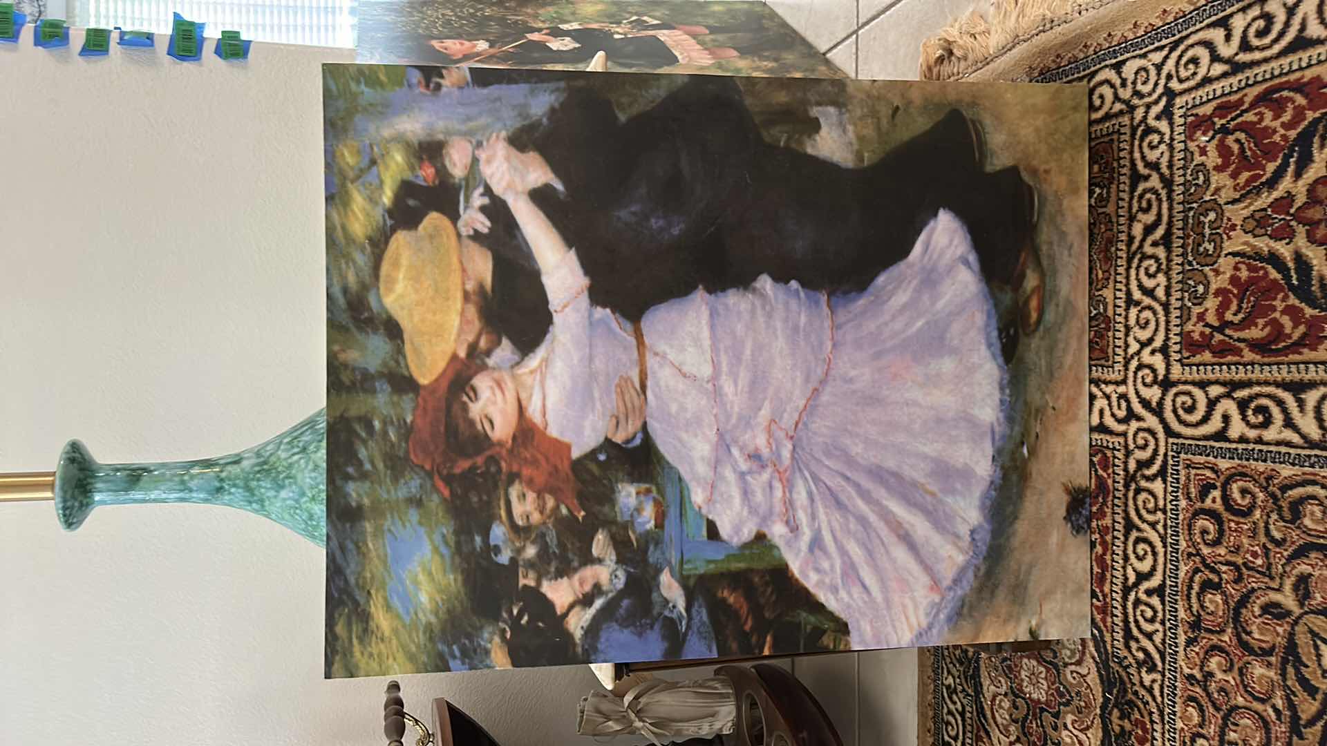 Photo 1 of STRETCHED CANVAS, DEPICTING PIERRE-AUGUSTE RENOIRS FAMOUS PAINTING, “DANCE AT BOUGIVAL” ARTWORK 2’ x H32”