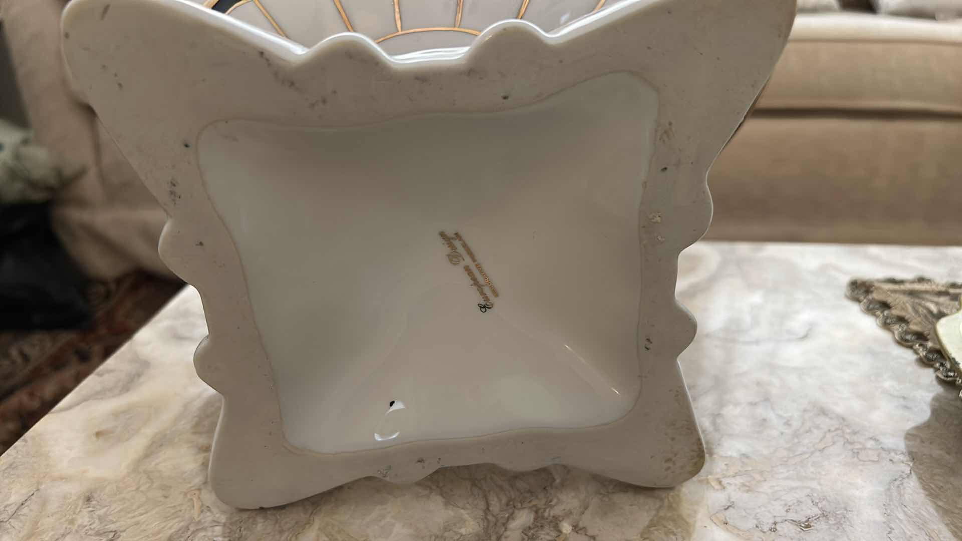 Photo 1 of VINTAGE PORCELAIN DECORATIVE BOWL 12” x 9” x H7 1/2”