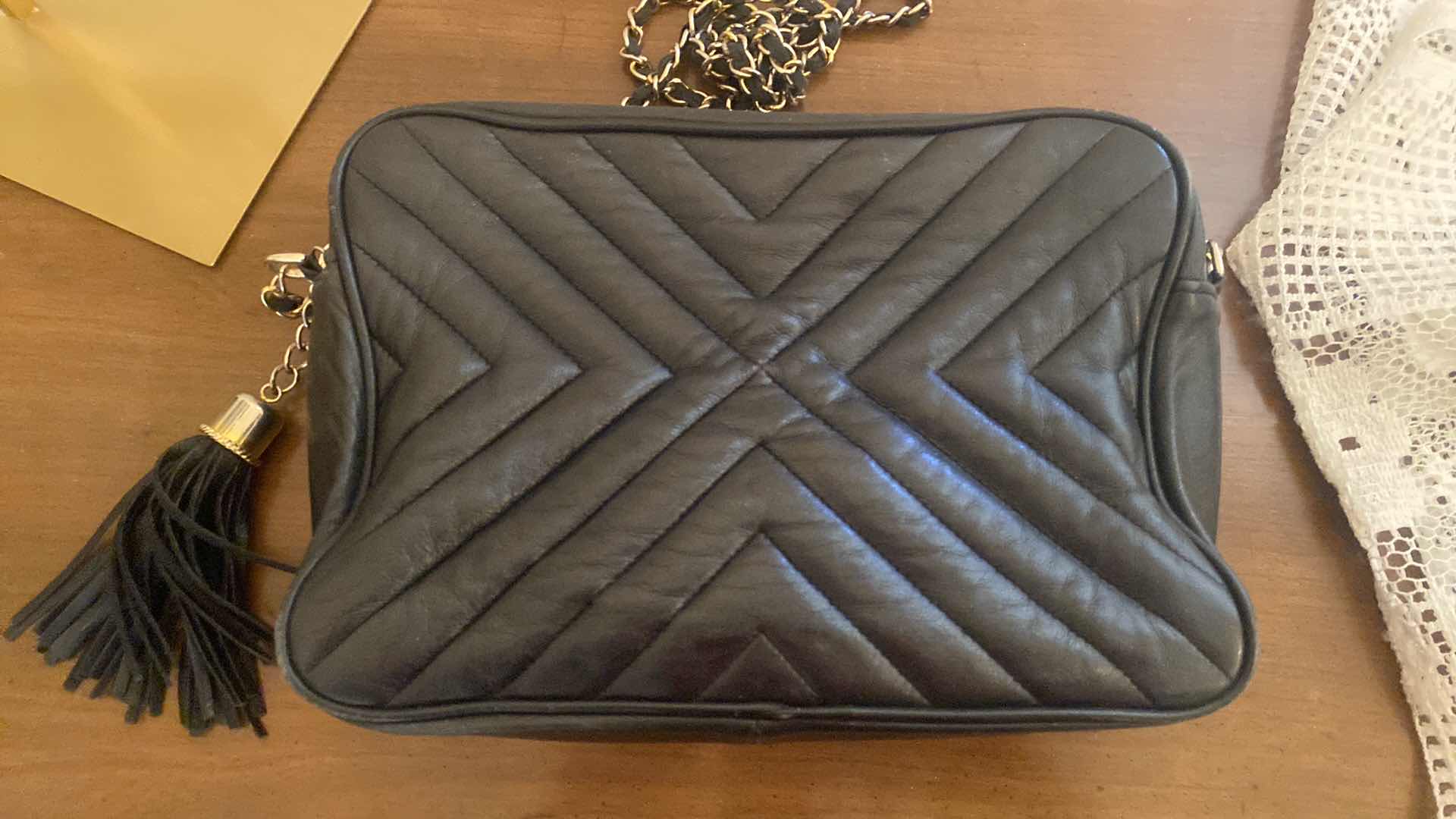 Photo 1 of VINTAGE CHANNEL SHOULDER HANDBAG - LINING REQUIRES REPAIR 11” x 7”