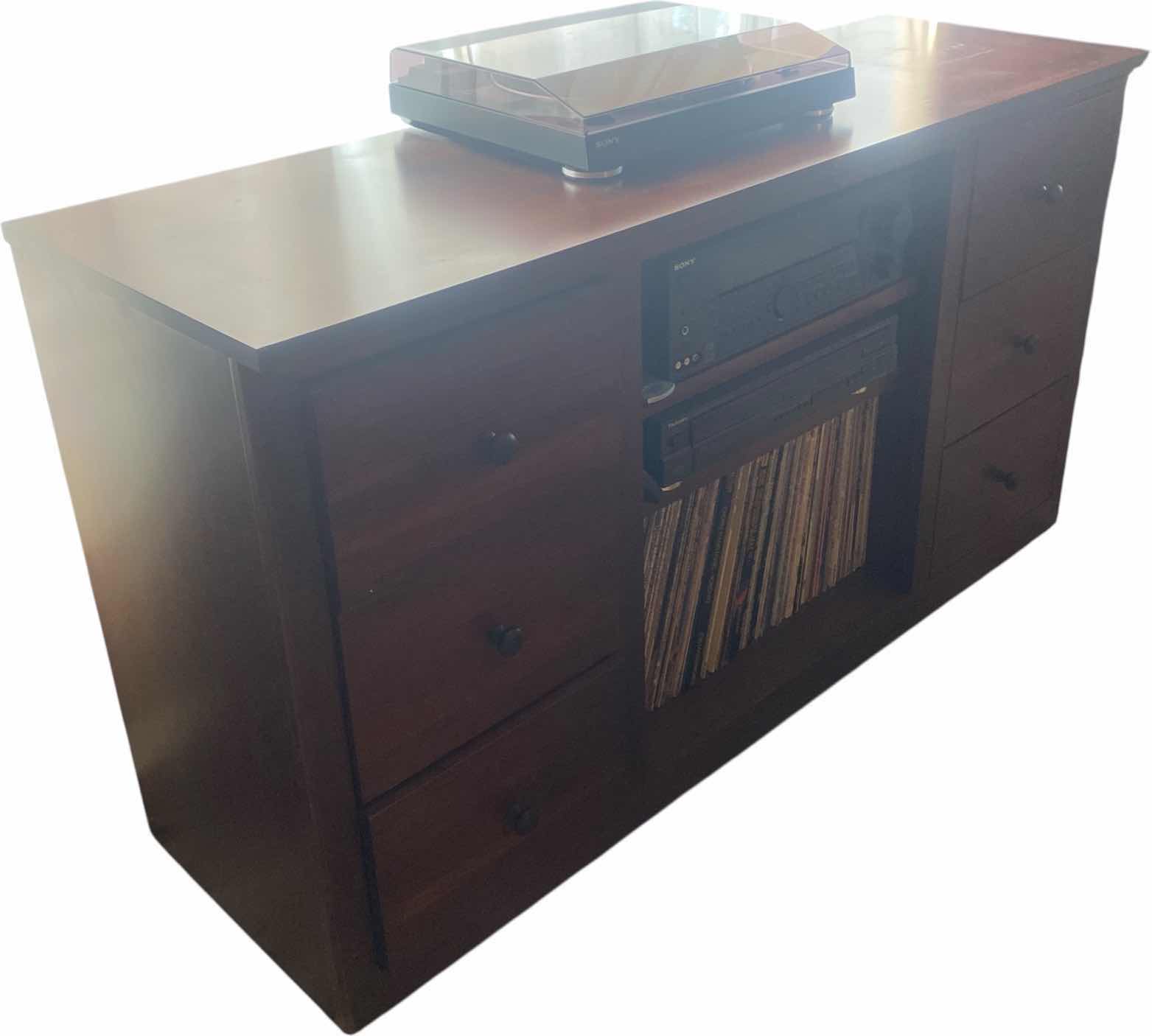 Photo 1 of WOOD ENTERTAINMENT CENTER 55 1/2 x 17 1/2“ H30”