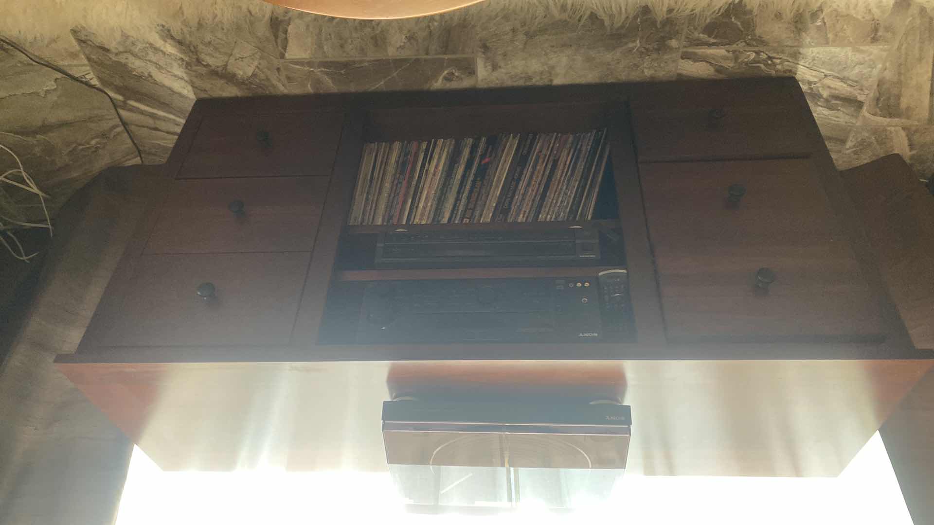 Photo 1 of WOOD ENTERTAINMENT CENTER 55 1/2 x 17 1/2“ H30”