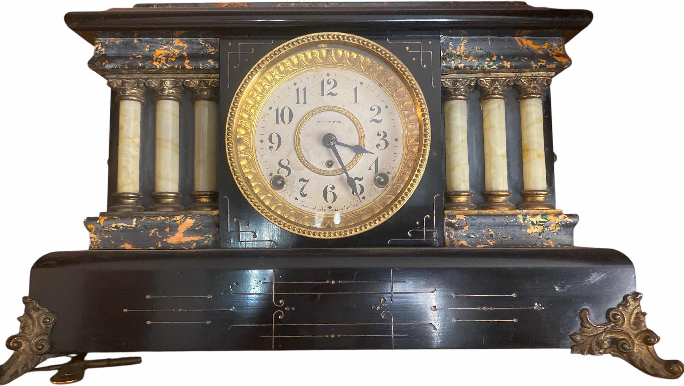 Photo 1 of SETH THOMAS CLOCK 17 1/2” x 7” H10 1/2”