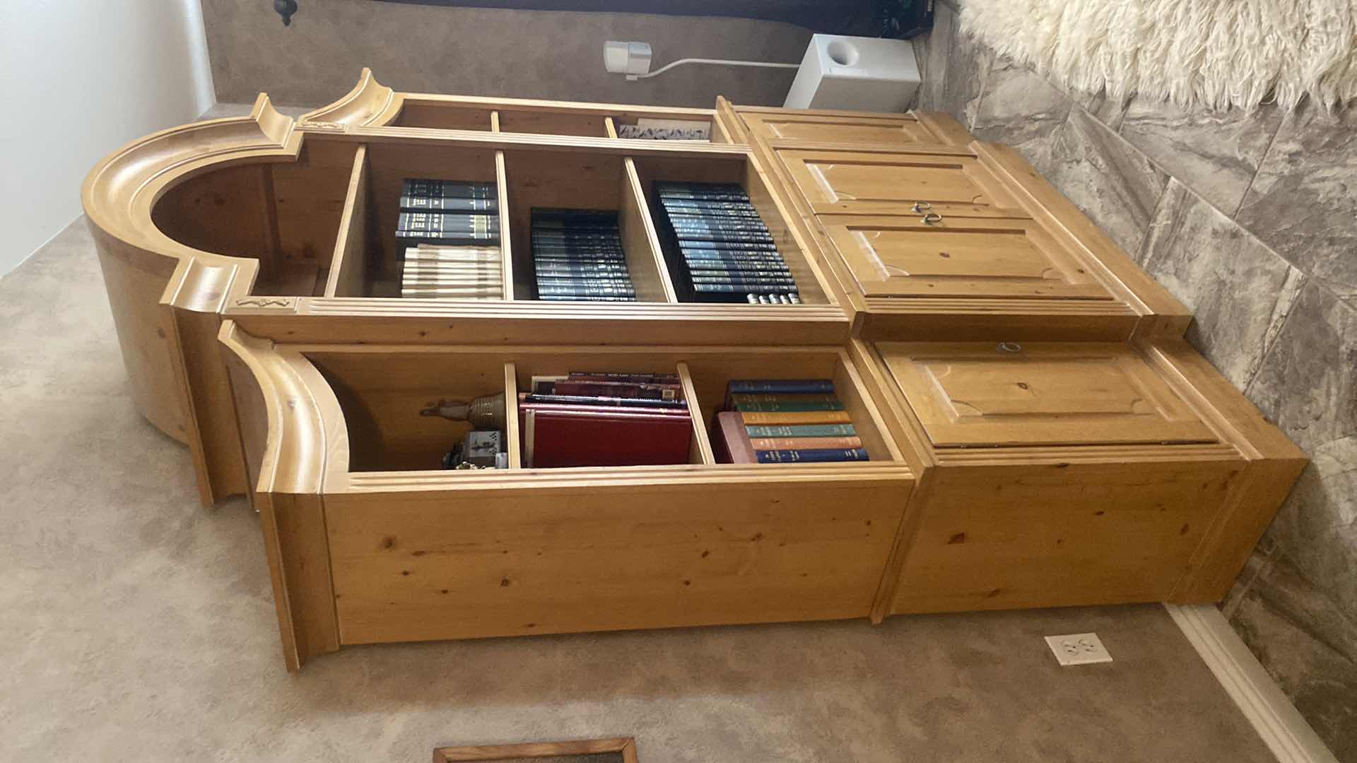 Photo 1 of PINE WALL UNIT WITH 4 DOORS & ADJUSTABLE SHELFS 70” x 17” H85”