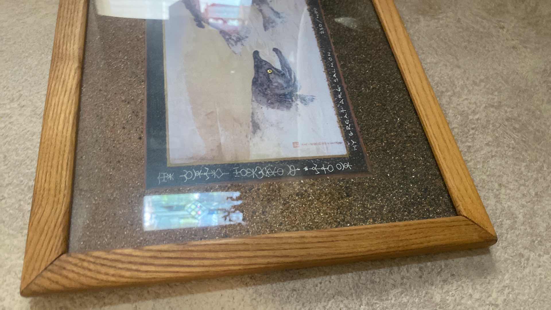 Photo 1 of WOOD FRAMED FISH PRINT ARTWORK 13” x 21”