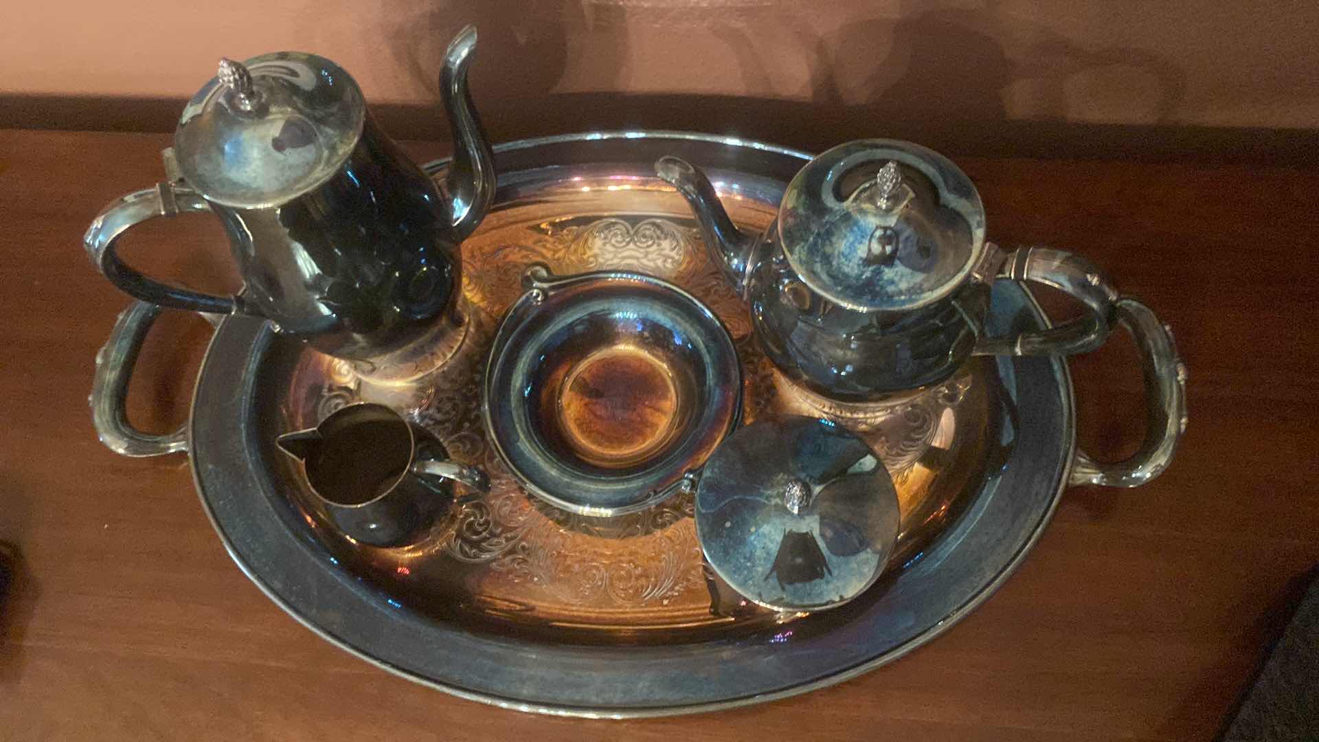 Photo 1 of ONEIDA SILVER SMITHS SILVER PLATE HOT BEVERAGE SET