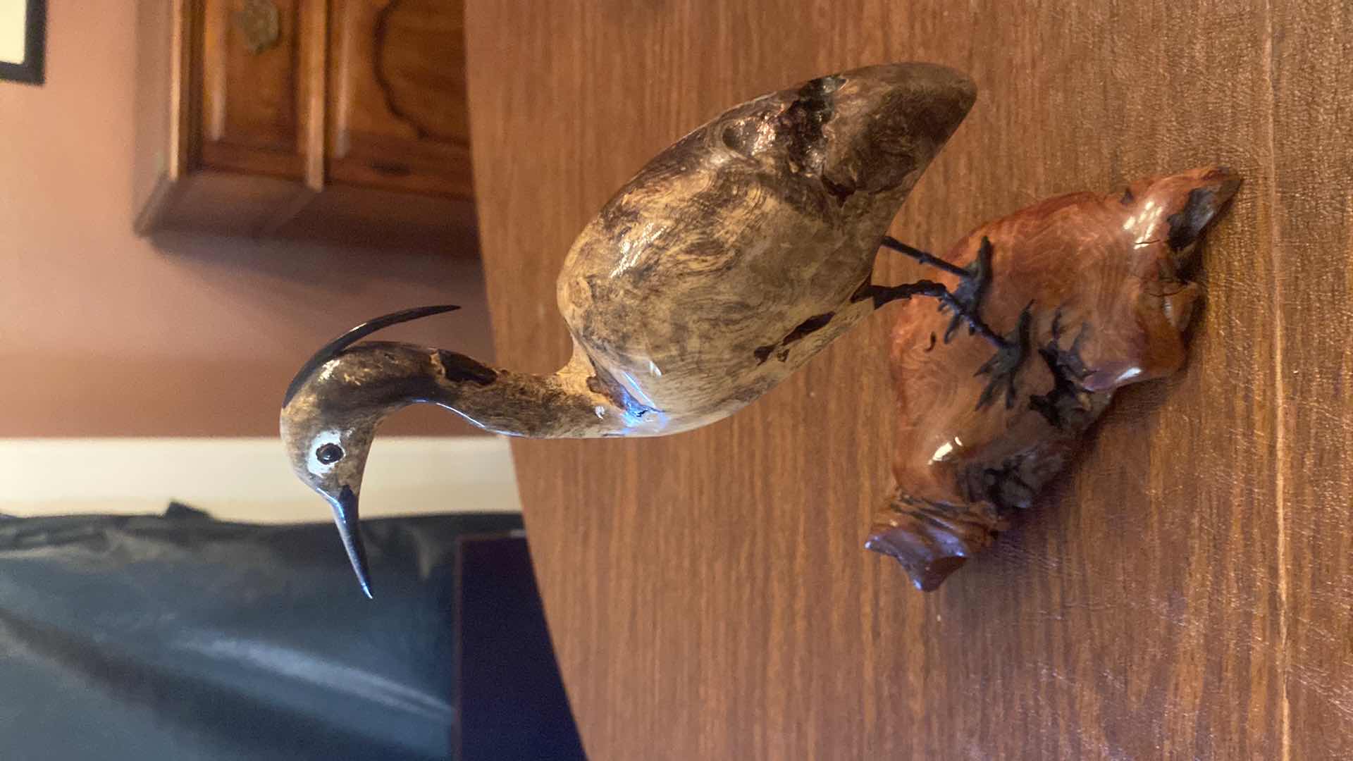 Photo 1 of CARVED WOOD GREAT BLUE HERON ON MANZANITA H8 1/2”