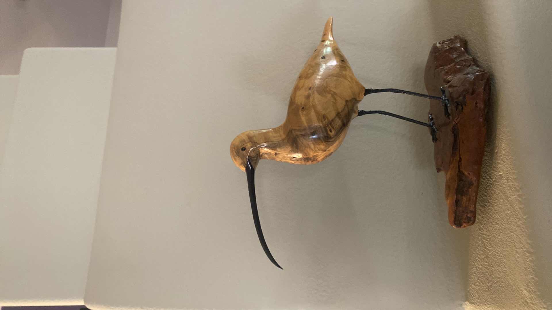 Photo 1 of CARVED WOOD SEA GULL ON MANZANITA 8” x 9 1/2”